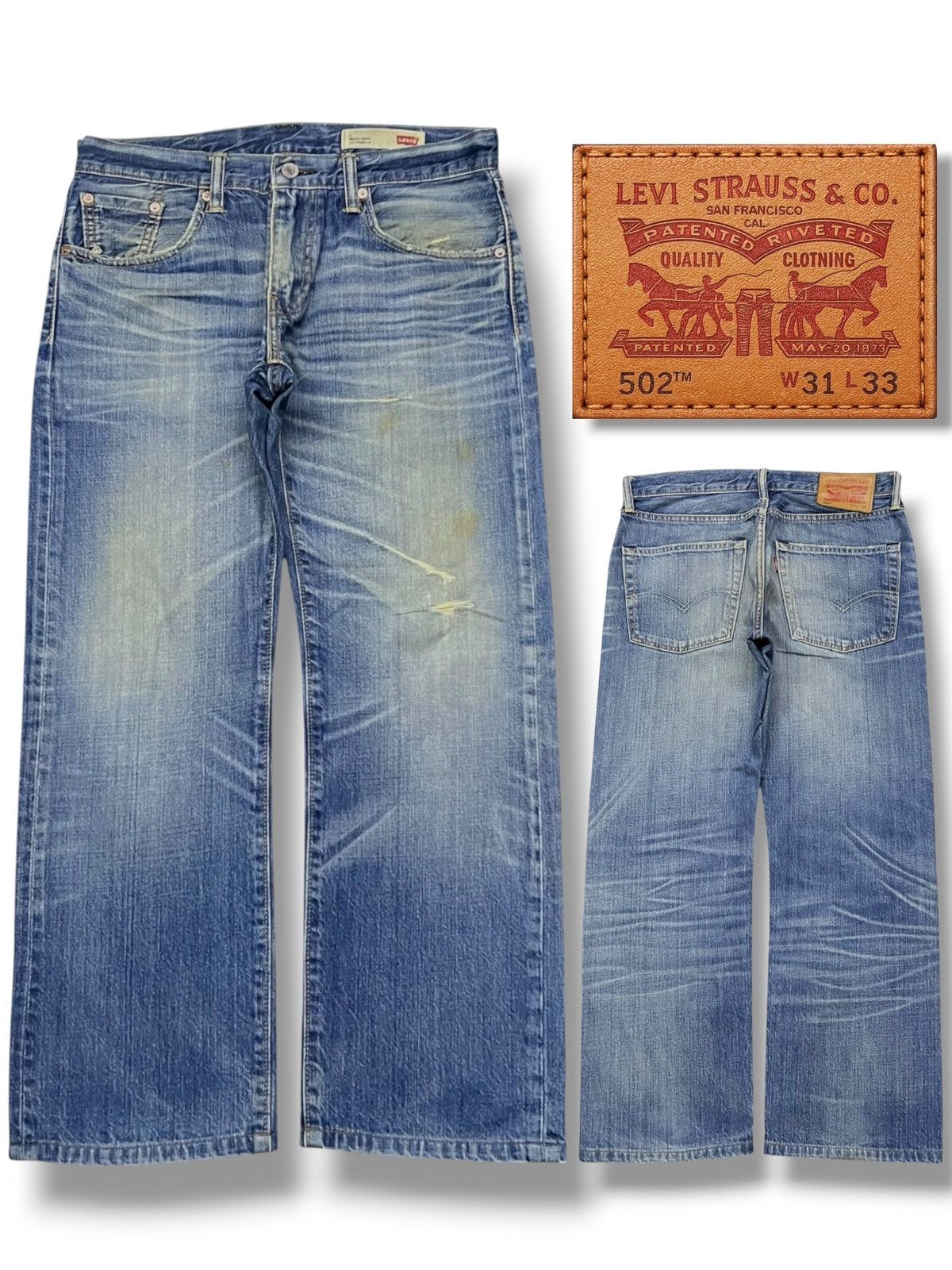 Levi's Vintage Levi’s 502 - Faded Whisker Wash, Distressed Denim Size US 32 / EU 48 - 1 Thumbnail