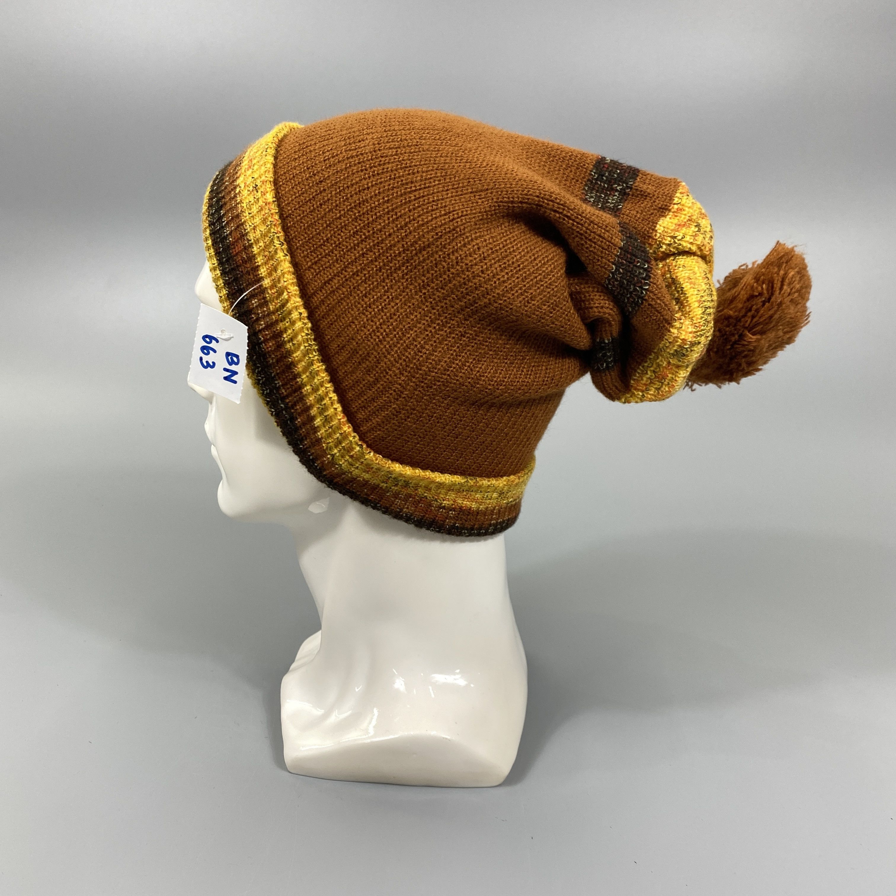 Japanese Brand Multi Colour Knitted Hat Pom Pom -BN663 Size ONE SIZE - 1 Thumbnail