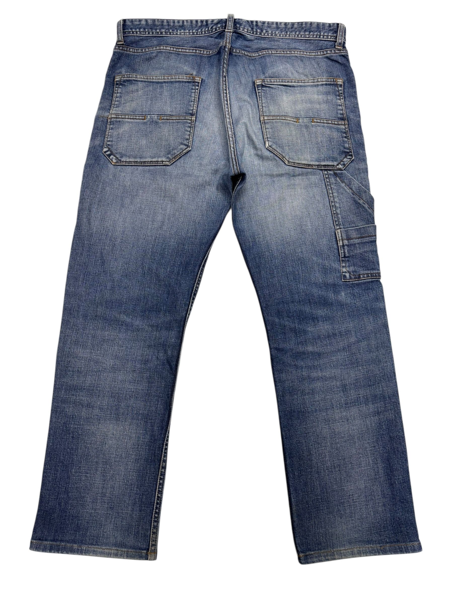 Avirex 🔥AVIREX TYPE BLUE WORKWEAR DISTRESSED DENIM JEANS Size US 35 - 9 Thumbnail