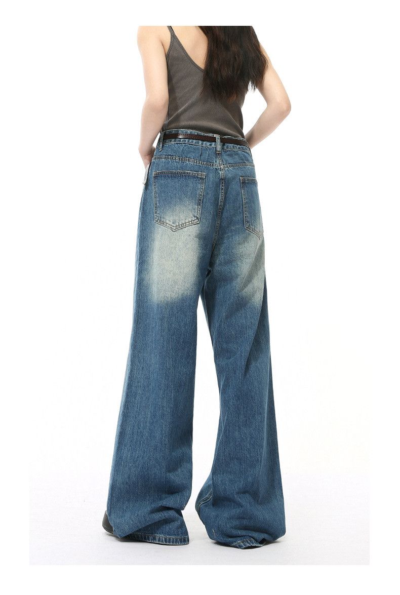 Vintage Men's Japanese Retro Wide-Leg Distressed Curved Jeans Size US 32 / EU 48 - 4 Thumbnail