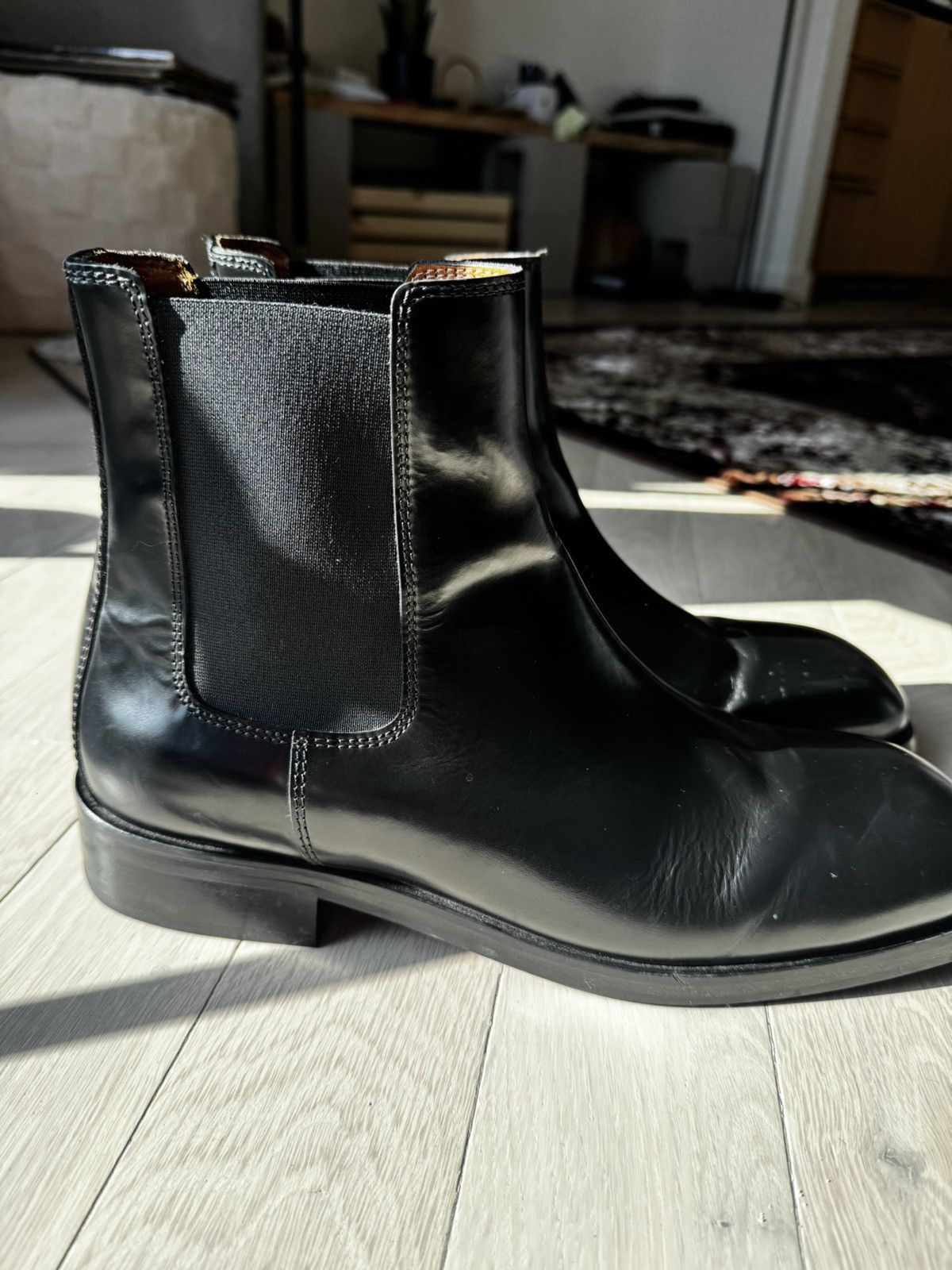 Sandro Sandro Paris Chelsea Square Toe Black Leather Boots Size US 12 / EU 45 - 5 Thumbnail