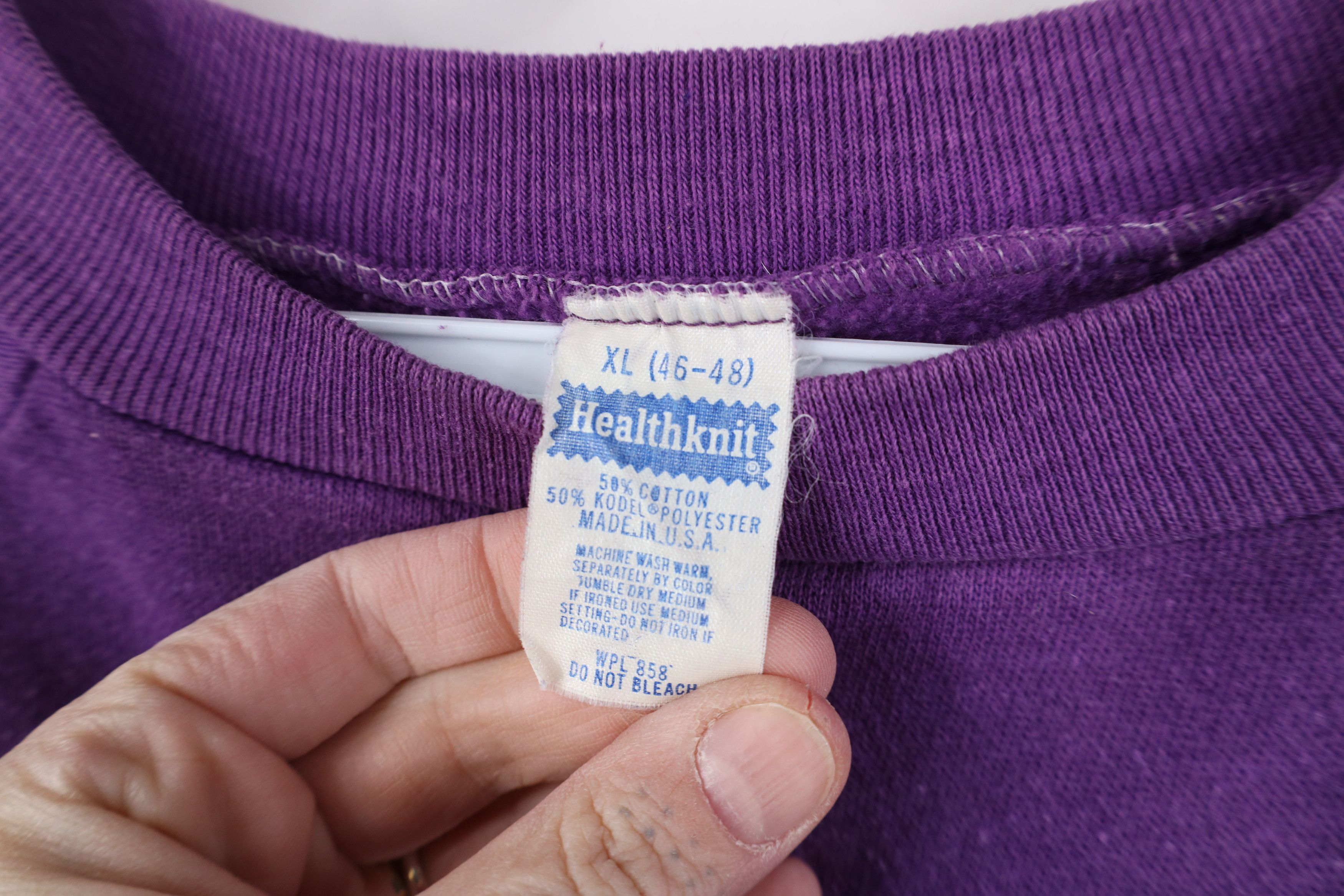 Vintage Vintage 60s Healthknit Raglan Crewneck Sweatshirt Purple USA Size XL / US 12-14 / IT 48-50 - 5 Thumbnail
