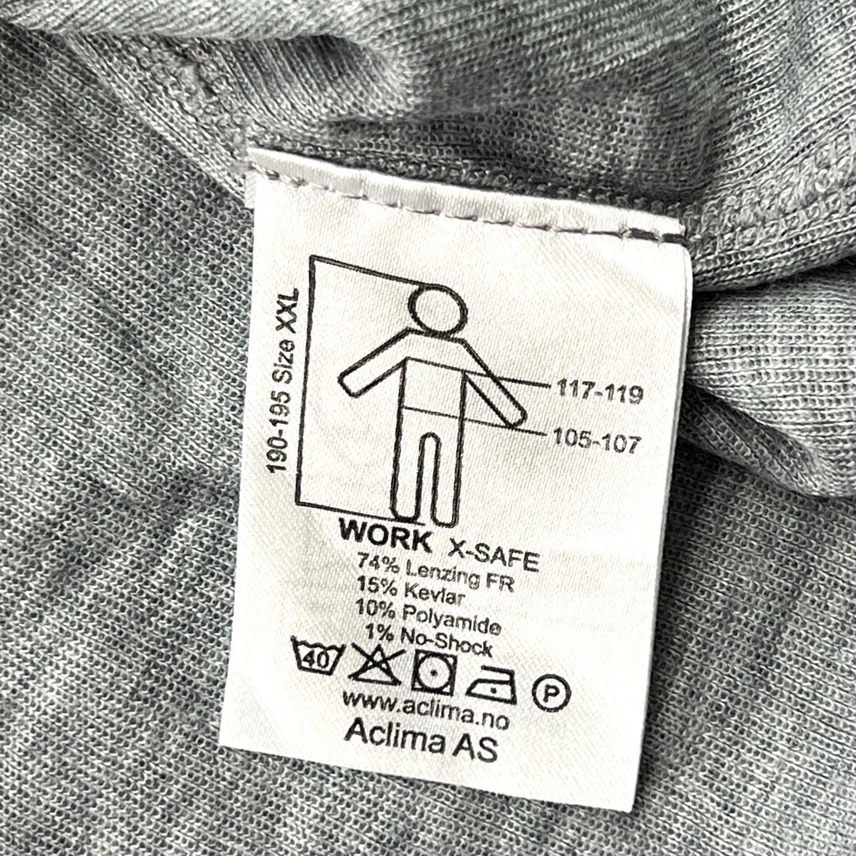 Layer 8 ACLIMA Base Layer Shirt Mens 2XL Lenzing Work Fire Flame Restitant Safety Gray Shirt Mens 2XL Gray Size US XXL / EU 58 / 5 - 5 Thumbnail