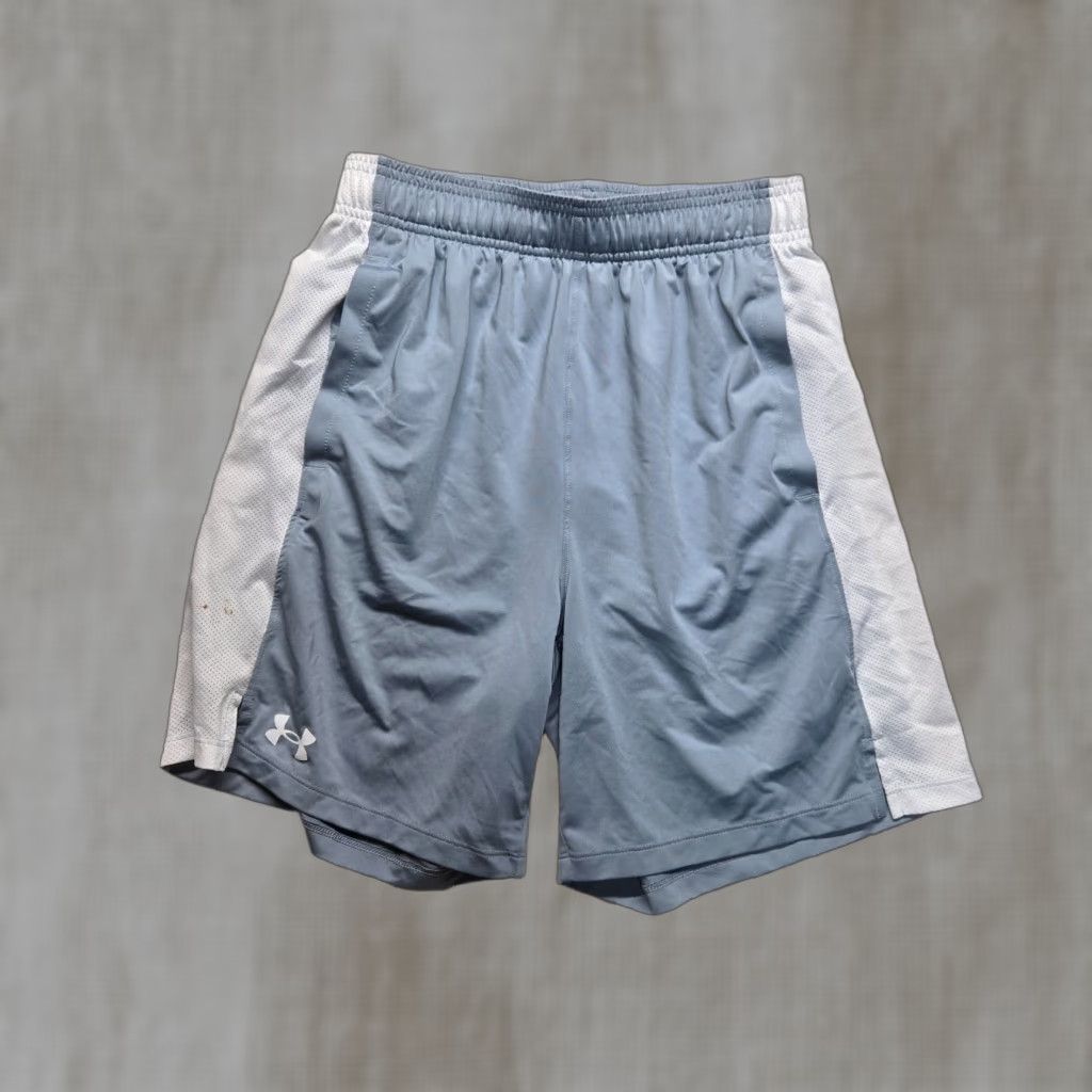 Under Armour Under Armour Athletic Gym Shorts Blue White Adult Women Size S Small Shorts Women Blue Athletic Size 28" / US 6 / IT 42 - 1 Thumbnail