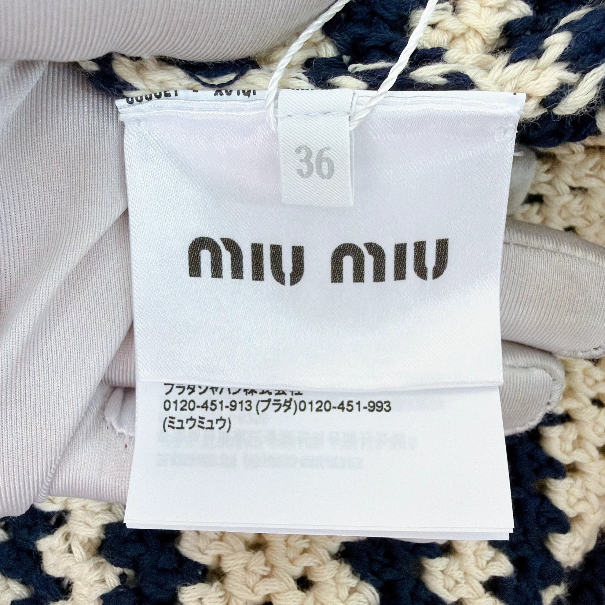 Miu Miu MIU MIU women's color blocked striped knit top 36 ZY 6086 Size XS / US 0-2 / IT 36-38 - 7 Thumbnail