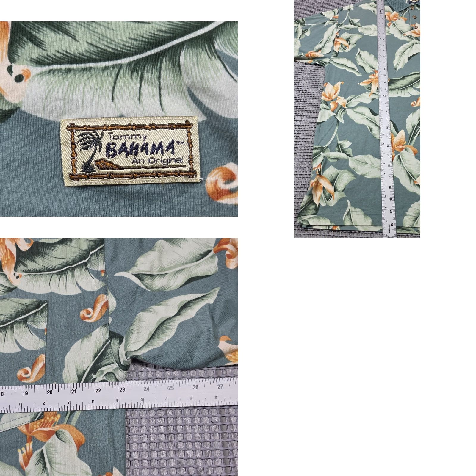 Tommy Bahama VINTAGE Tommy Bahama Polo Shirt Mens L Floral Hawaiian Ribbed Collar Aloha Shirt Size US L / EU 52-54 / 3 - 8 Thumbnail