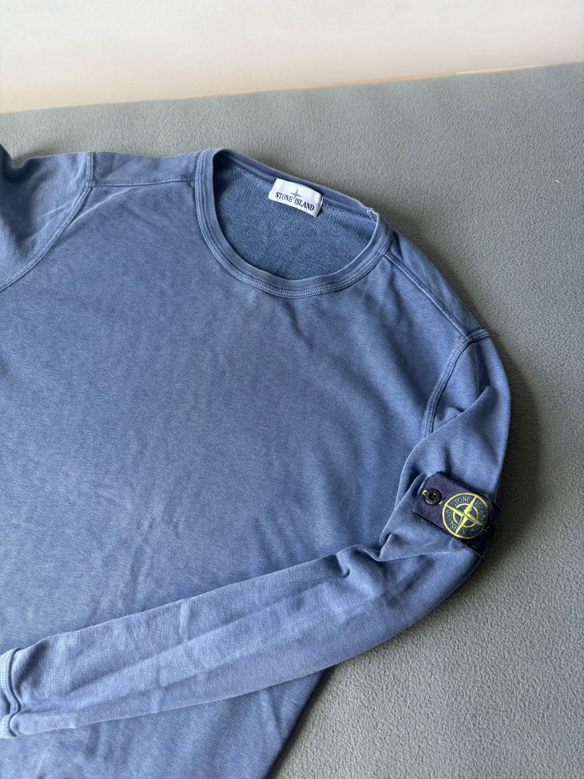 Stone Island Stone Island Garment Dyed Blue Compass Patch Crewneck Size US XL / EU 56 / 4 - 1 Thumbnail