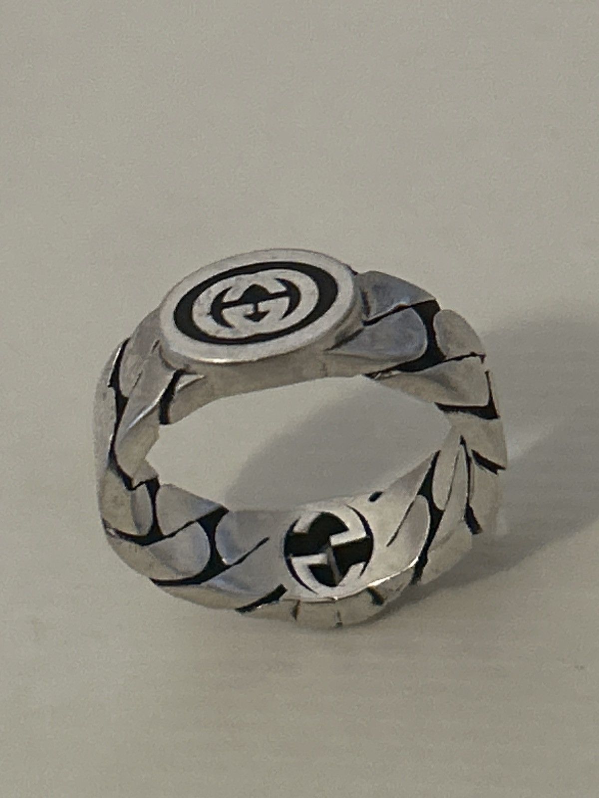 Gucci Gucci Sterling Silver Interlocking Ring Ag 925 678656 Size ONE SIZE - 6 Thumbnail