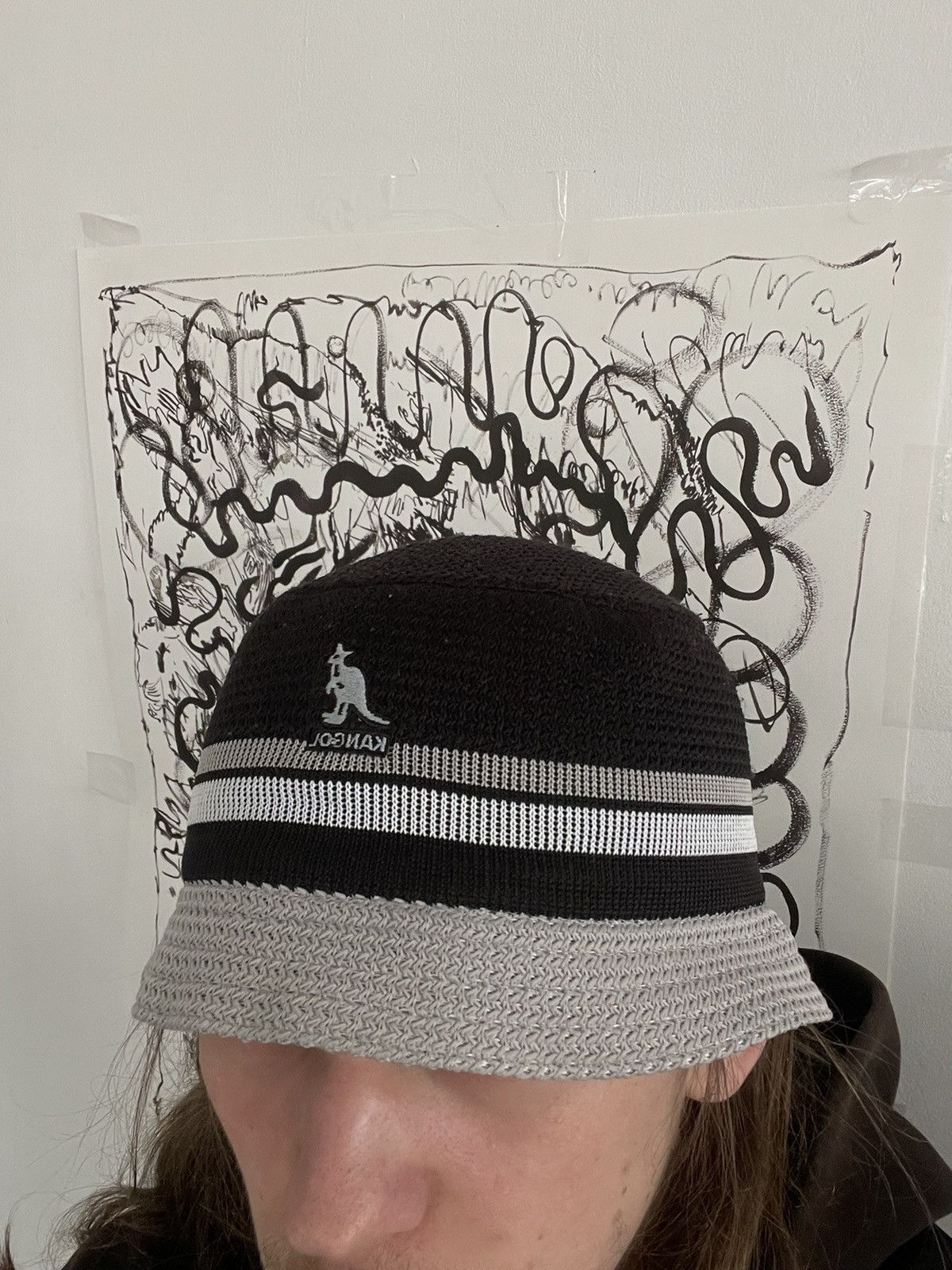 Kangol × Vintage 🔥Kangol🔥 Bucket Hat Colour Black/Grey Style Y2k Size ONE SIZE - 5 Thumbnail