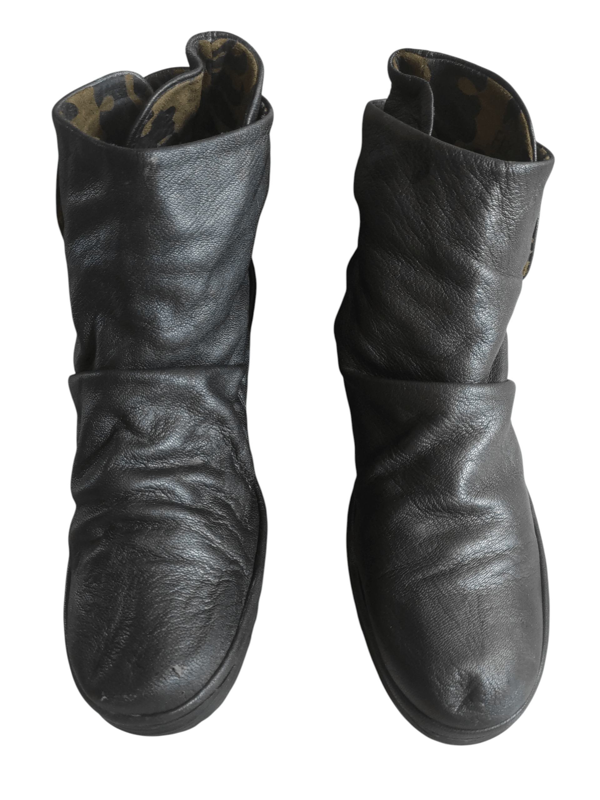 Fly London Yegi Leather Platform Wedge Ankle Booties
