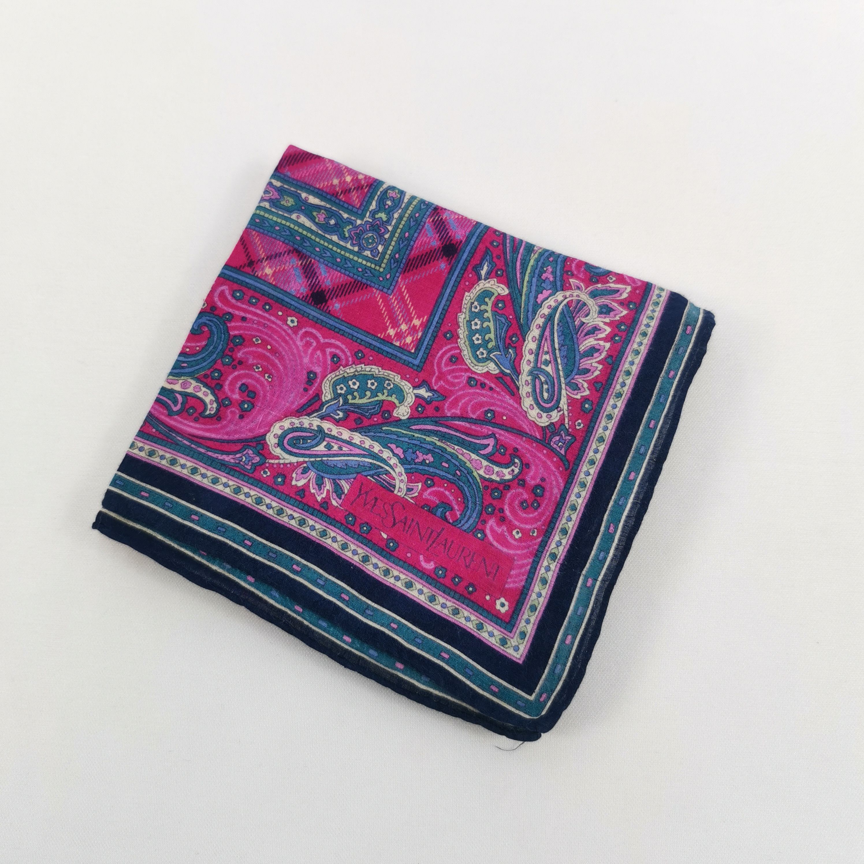 Japanese Brand Vintage YSL Handkerchief Yves Saint Laurent Neckerchief Size ONE SIZE - 4 Thumbnail