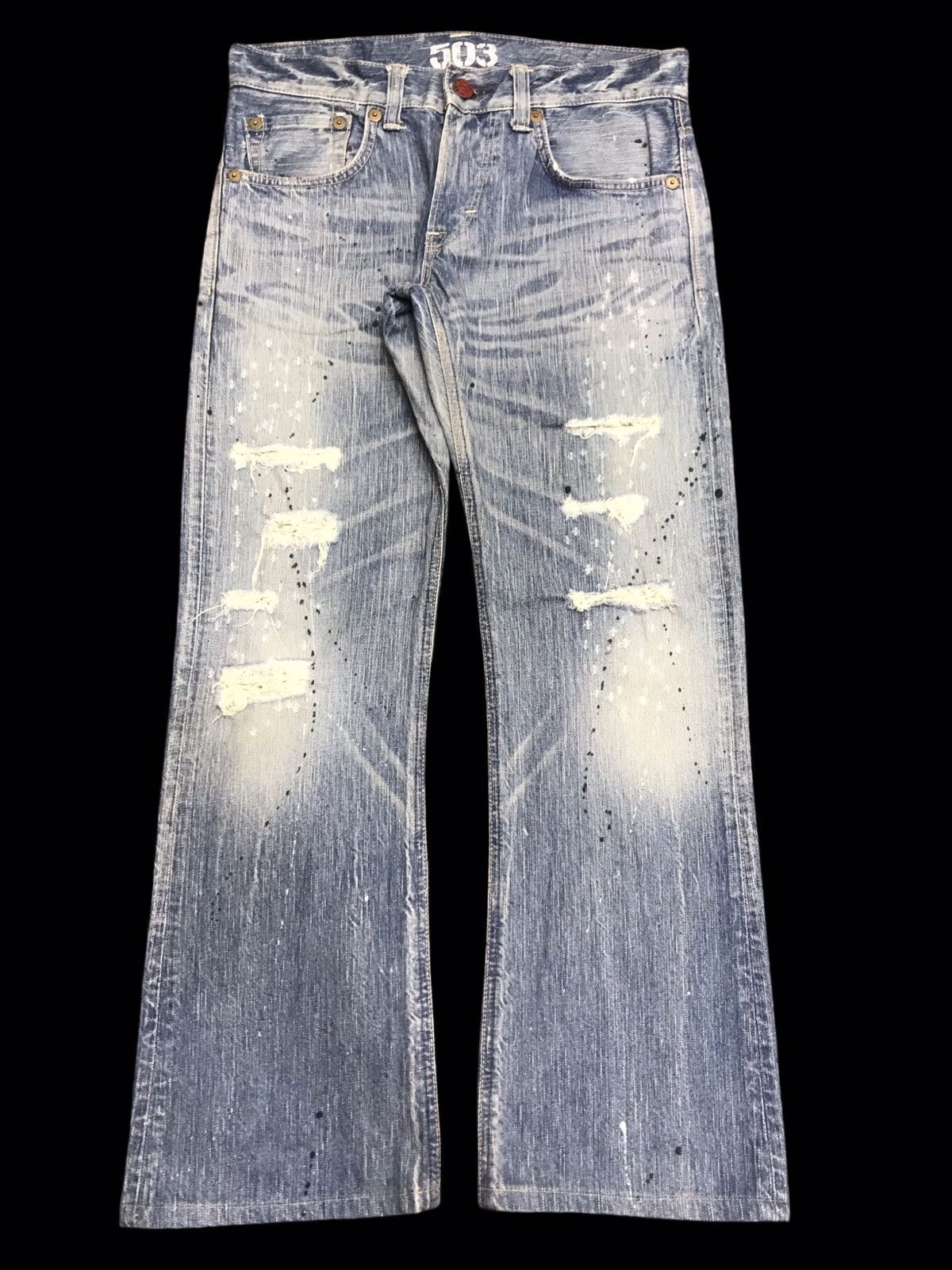 Pre-owned Distressed Denim X Edwin Bootcutarchival Edwin Distressed Paint Splatter Denim F170