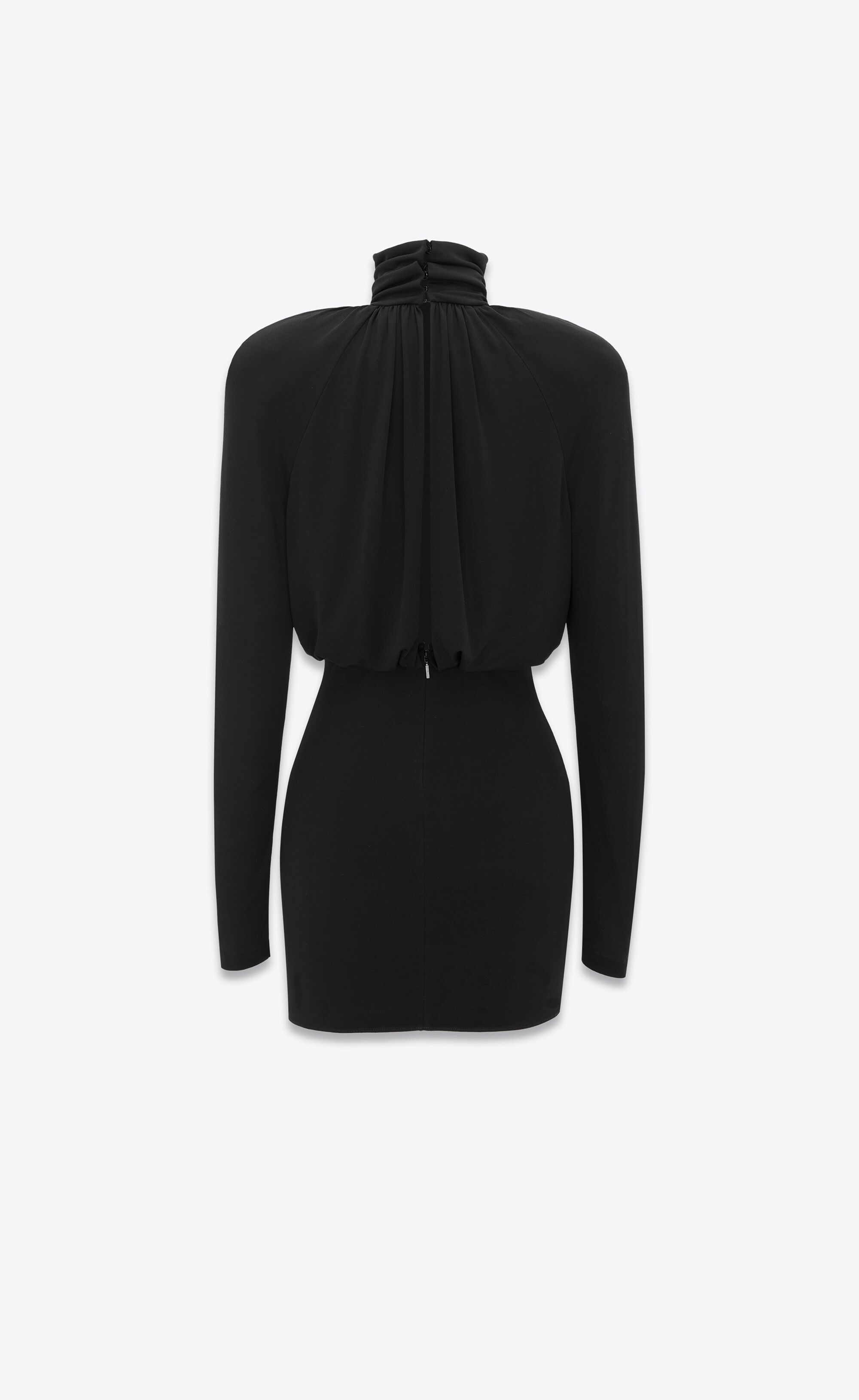 Saint Laurent Paris o1s1wg110125 748986 Dress in Crepe Jersey in Black Size M / US 6-8 / IT 42-44 - 2 Thumbnail