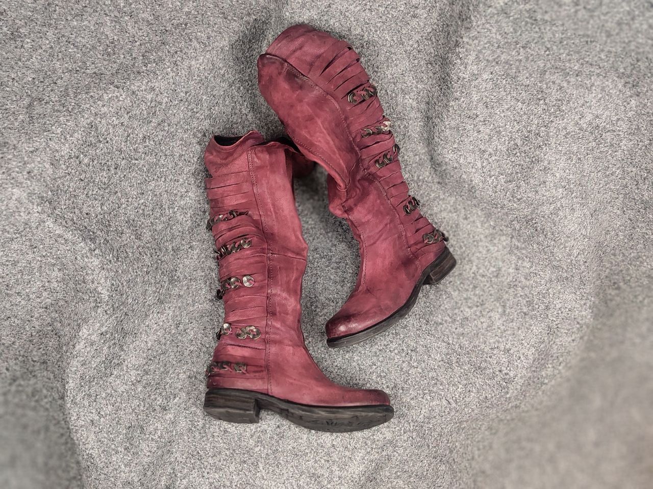 A.S.98 A.S.98 Design Airstep Metal Leather Zip Tall Knee Boots Size US 6 / IT 36 - 15 Thumbnail