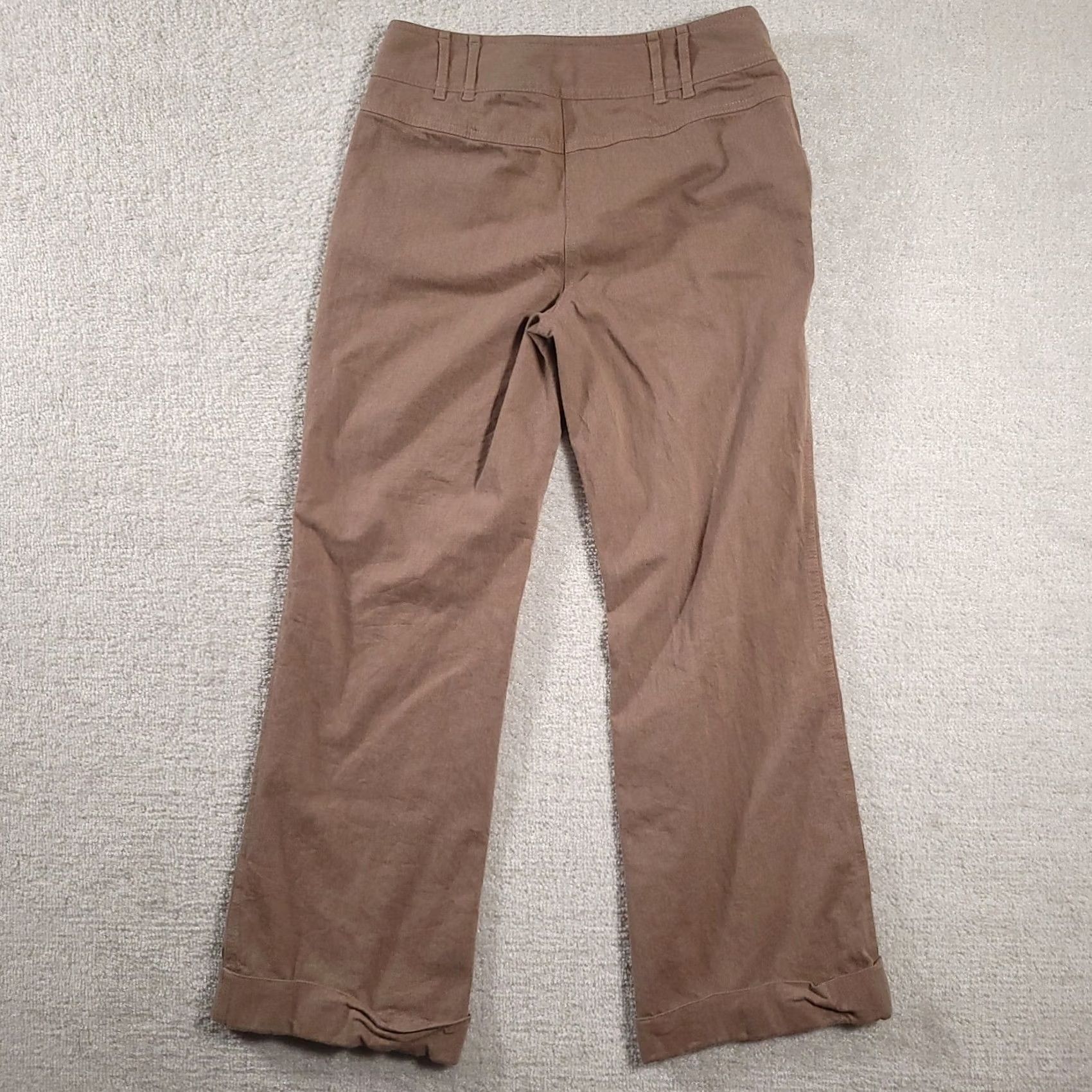 Ann Taylor ANN TAYLOR LOFT Women's Tan Mid Rise Stretch Wide Leg Cuffed Pants 4 Size 28" / US 6 / IT 42 - 7 Thumbnail