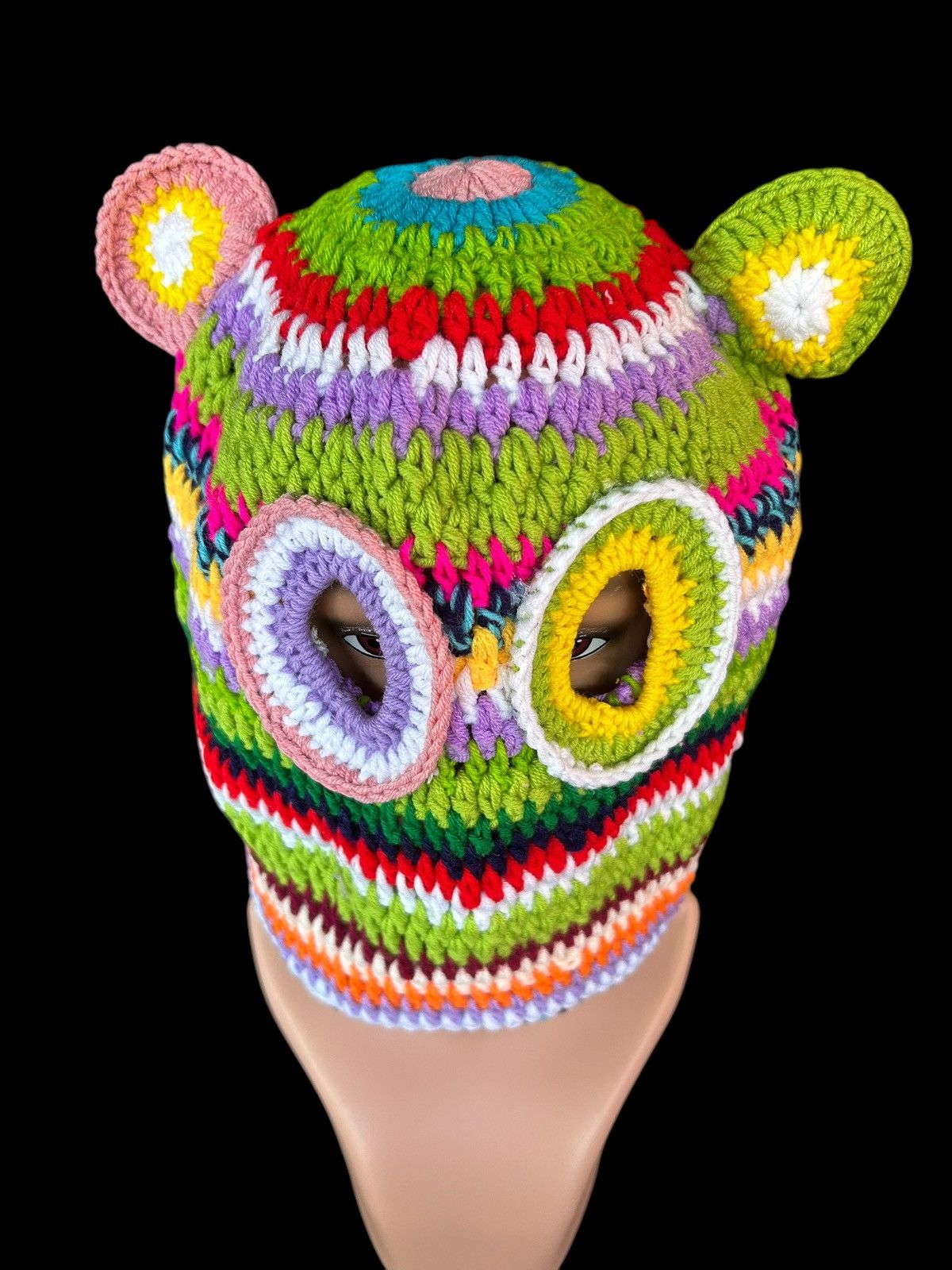 Japanese Brand Very Rare Balaclava Masked Crochet Knitted Handmade Size ONE SIZE - 6 Thumbnail