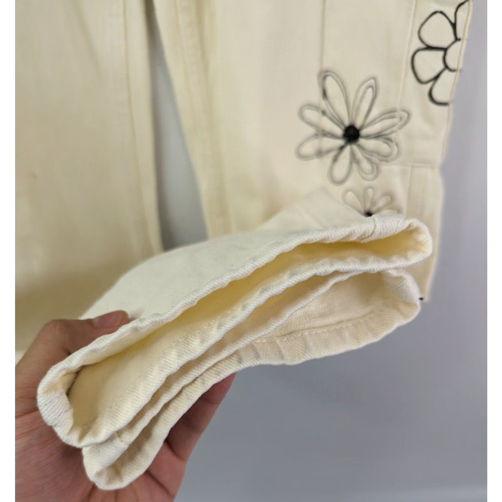 Pacsun Pacsun High Rise Carpenter Cargo Beige Jeans 24 Hippie Hipster Butterfly Size 42" / US 20 - 5 Thumbnail
