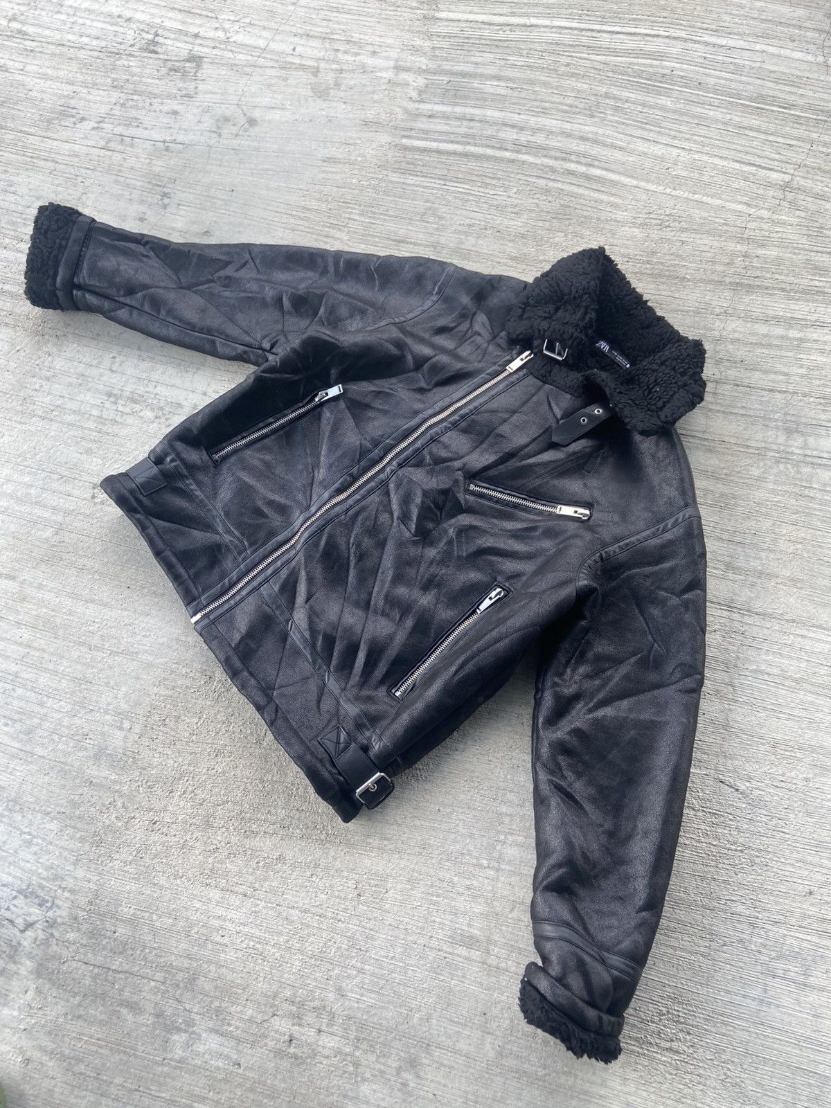 Zara ZARA MENS FAUX B-3 Flight Jacket Size US XL / EU 56 / 4 - 1 Thumbnail