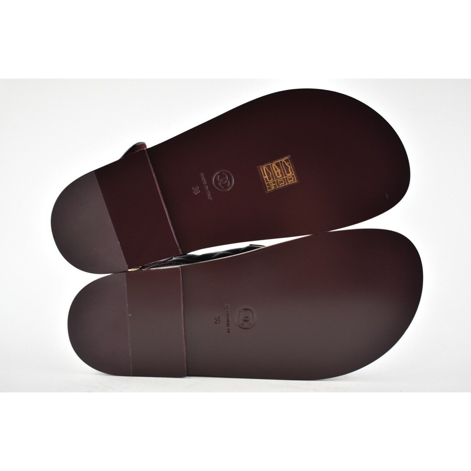 Chanel Chanel 21C Burgundy Red Caviar Gold CC Logo Mule Slide Size US 6 / IT 36 - 12 Thumbnail