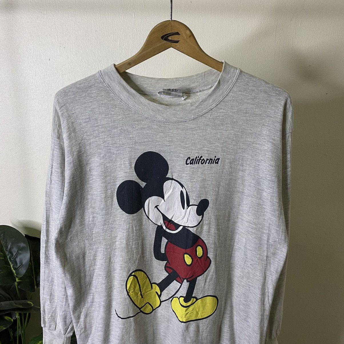Disney × Mickey Mouse × Vintage Vintage 1990s Disney Mickey Mouse Mirror Print LS Tee Size US L / EU 52-54 / 3 - 2 Thumbnail