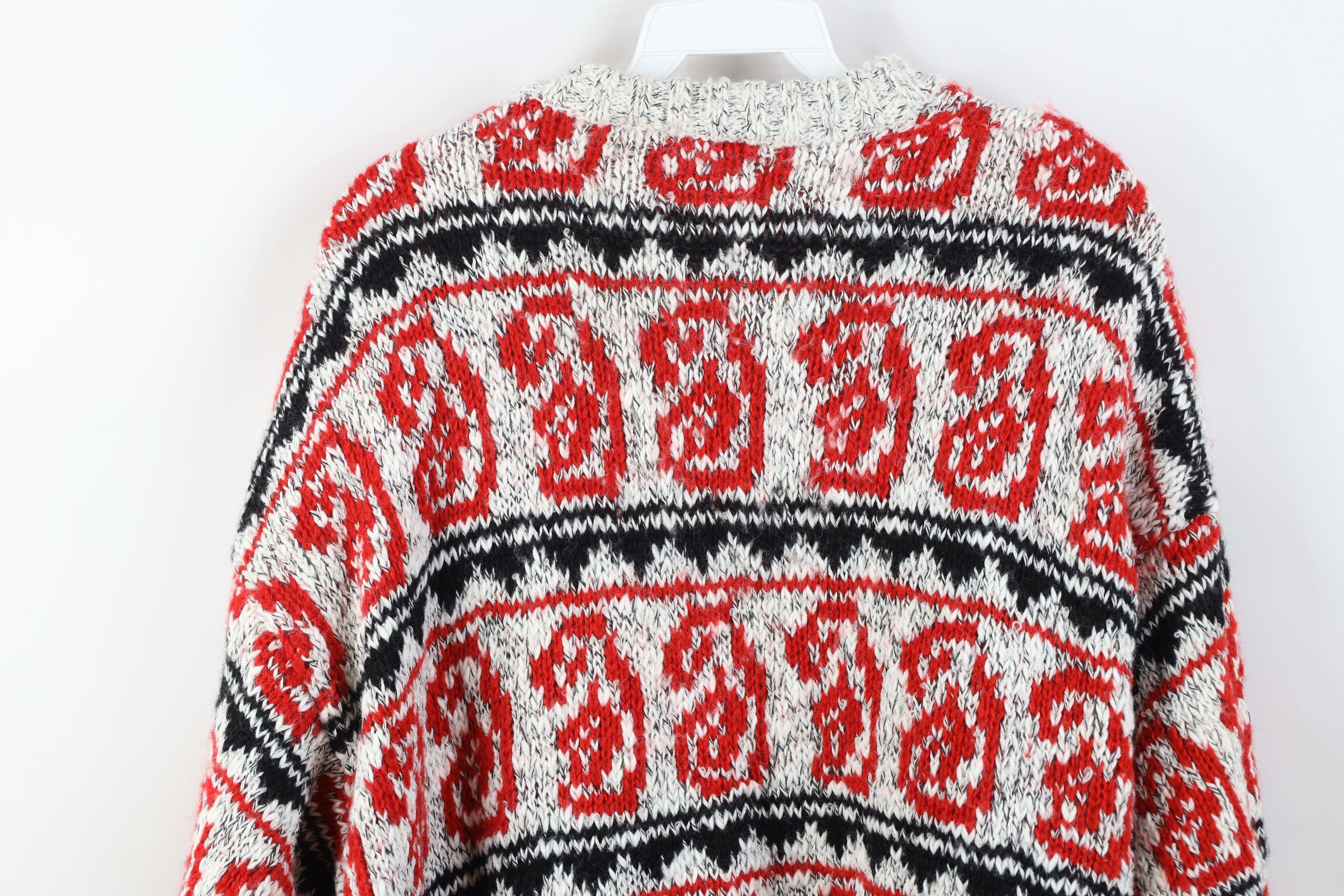 Vintage Vintage 90s Streetwear Paisley Knit Cardigan Sweater Size L / US 10 / IT 46 - 10 Thumbnail