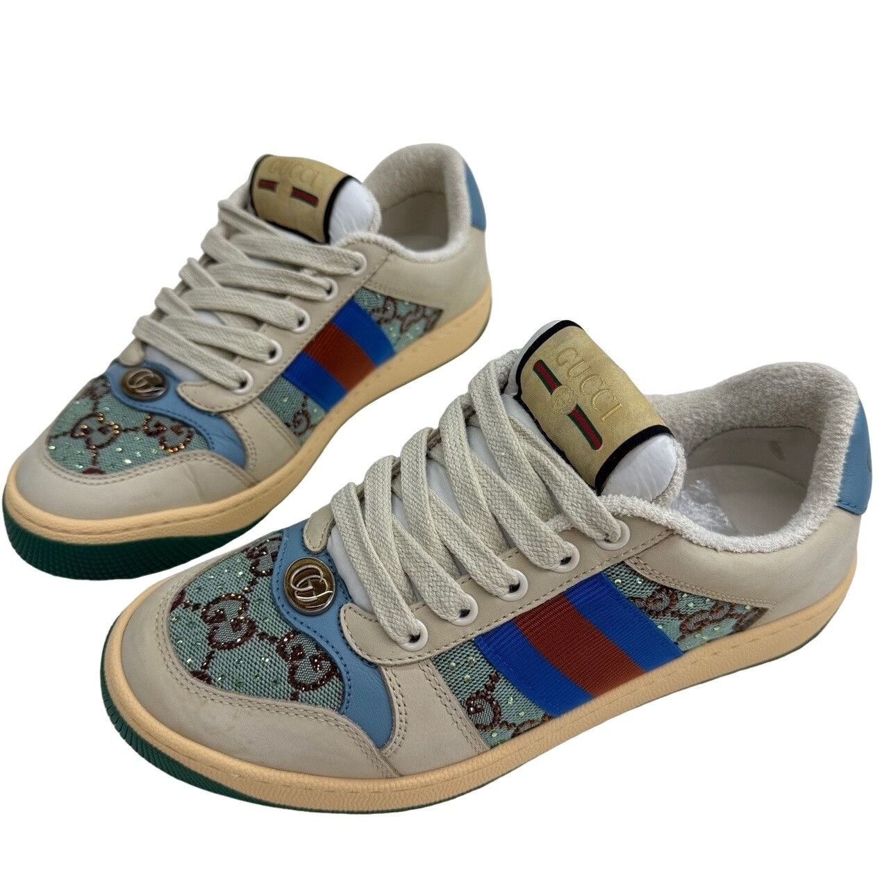 Gucci Gucci Crystal Screener Low-Top Sneakers Size 35.5 Size US 5.5 / IT 35.5 - 1 Thumbnail