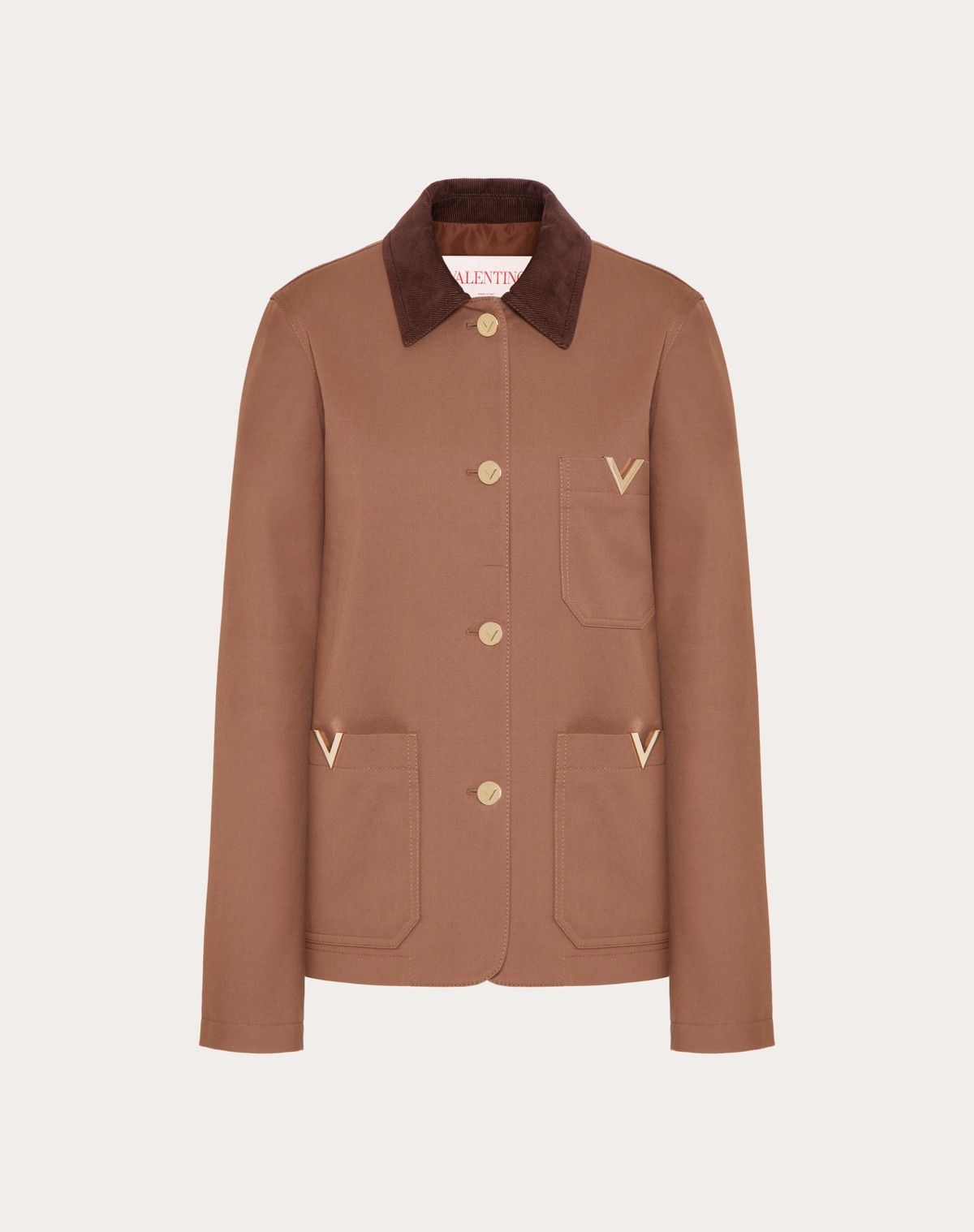 Valentino o1s1wg110525 Couture Canvas Caban in Brown Size XS / US 0-2 / IT 36-38 - 1 Thumbnail