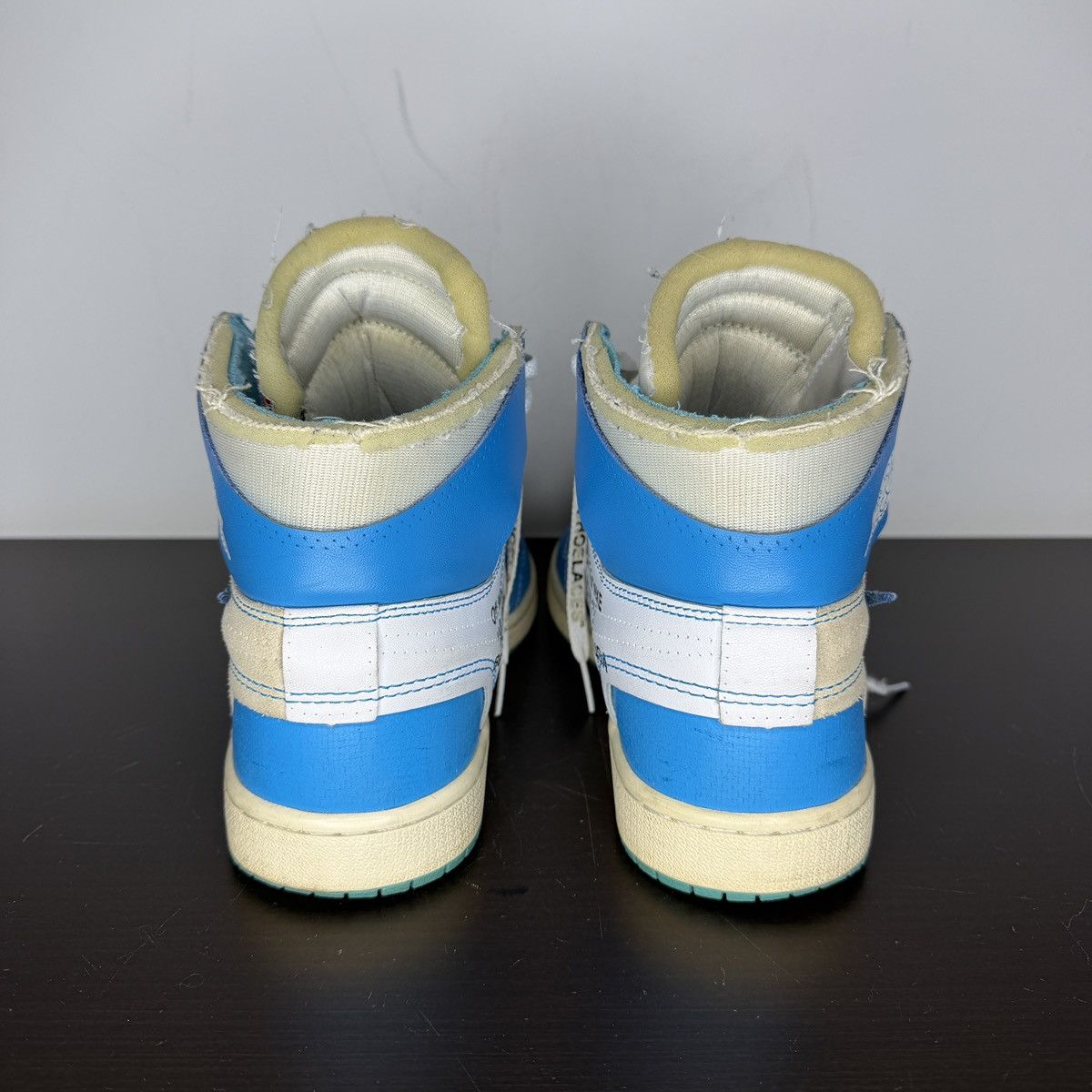 Nike × Off-White Nike Off-White Blue UNC Jordan 1 Hightop Sneakers Size US 9.5 / EU 42-43 - 5 Thumbnail