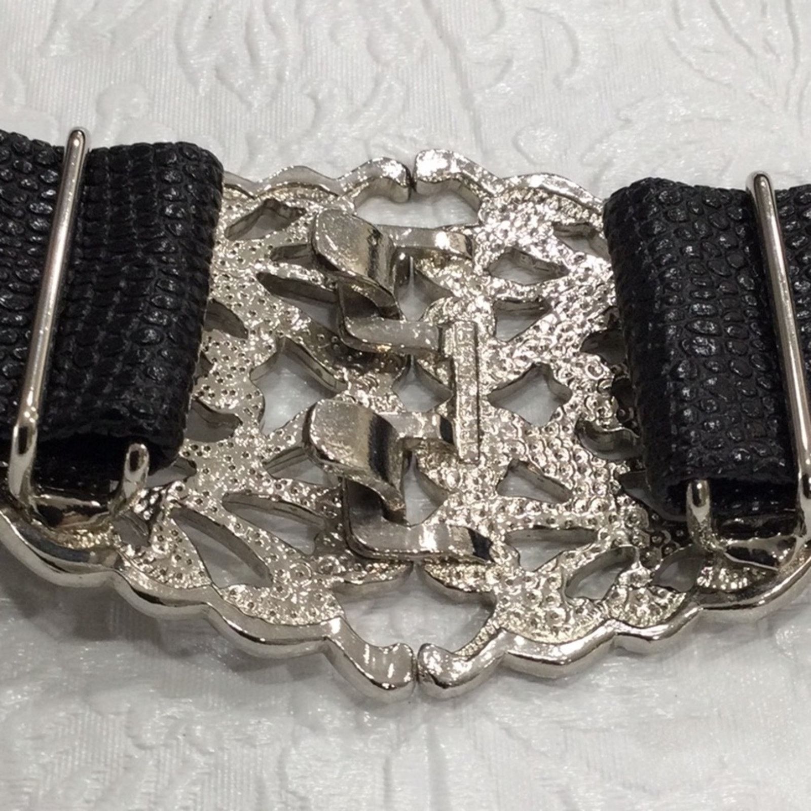 Other Black Belt w/Silver Plated Art Decor Buckle 32 Inches Size ONE SIZE - 15 Thumbnail