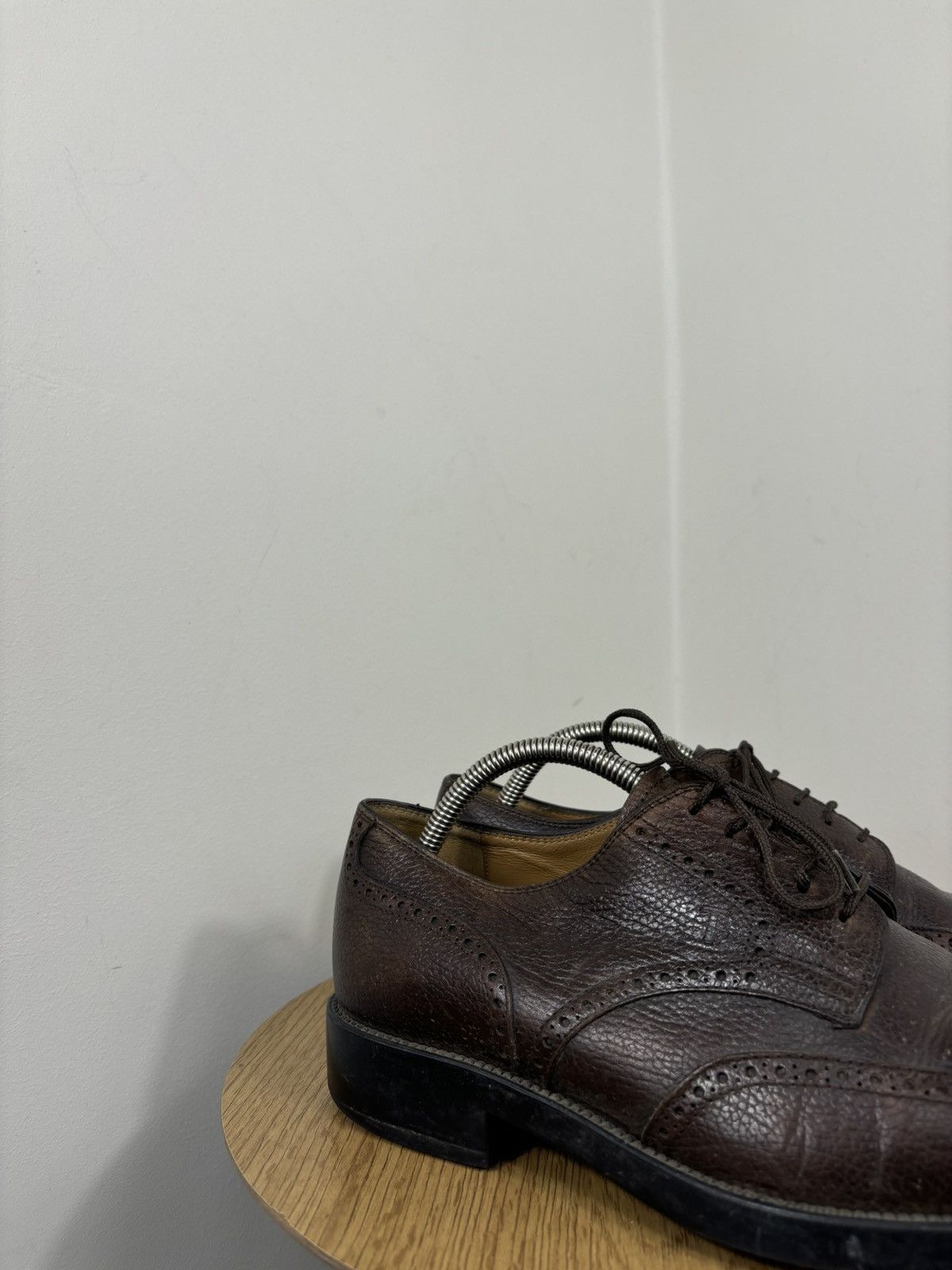 Tod's Tod’s Men’s Lace-Up Brown Leather Oxford Brogue Dress Shoes Size US 9 / EU 42 - 3 Thumbnail