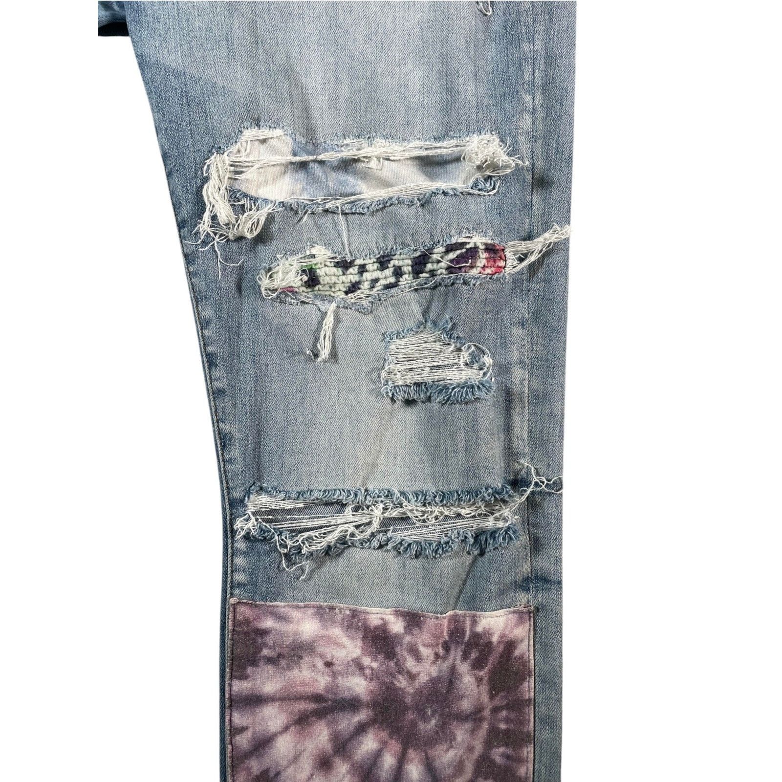 Amiri Amiri Tie Dye Multi Patchwork Light Wash Jeans Size US 34 / EU 50 - 3 Thumbnail