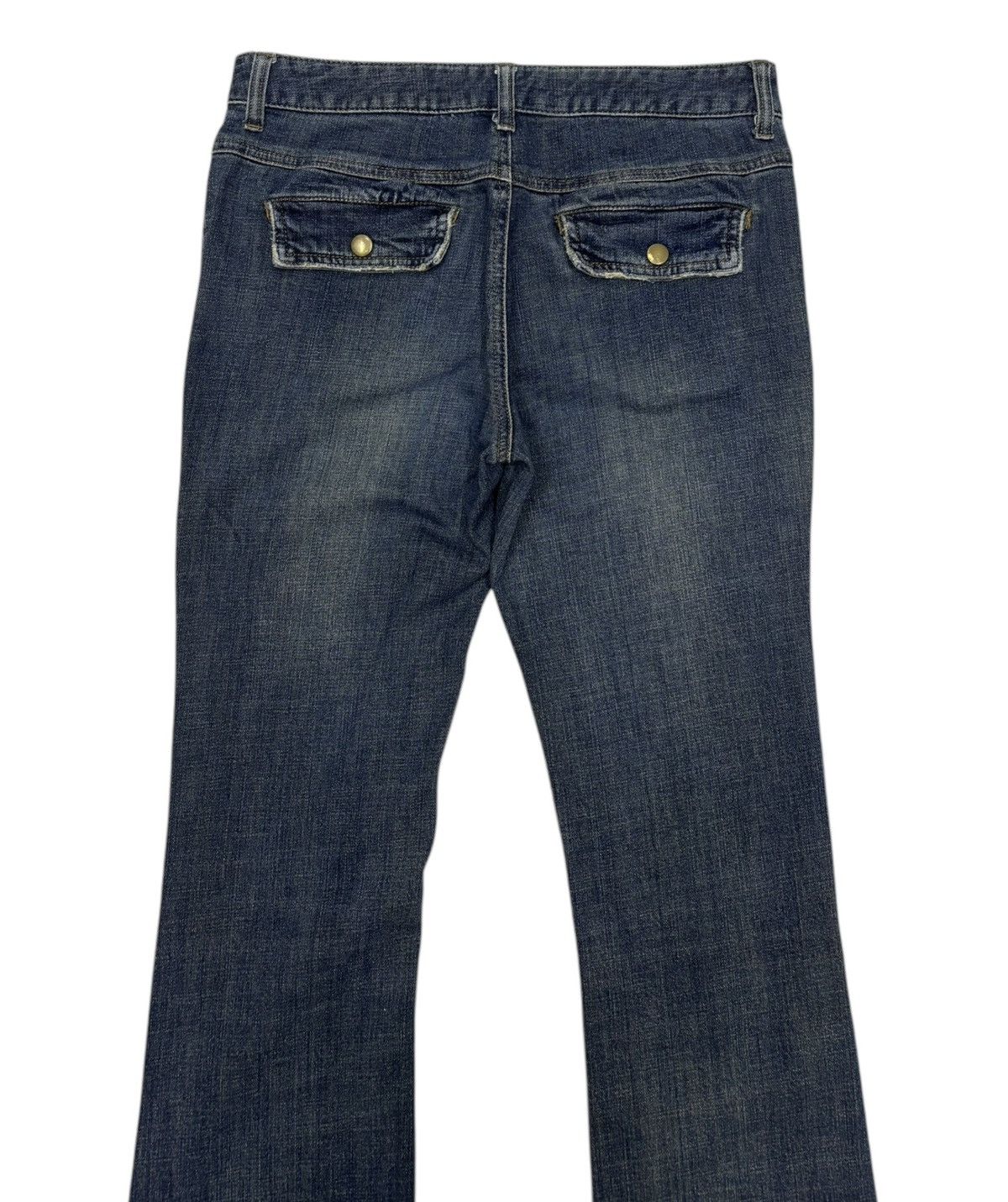 Japanese Brand Flare Jeans No Brand Bootcut Bush Jeans Distressed Denim Size 29" - 6 Thumbnail