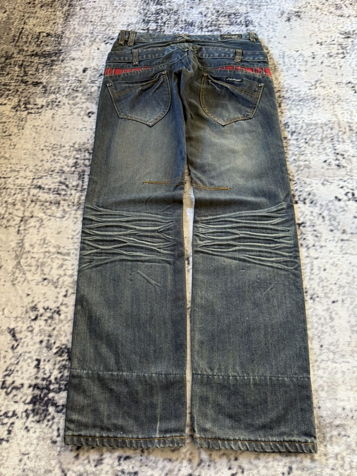Japanese Brand Vintage Junya Watanabe Tornado Mart Style Double Waist Jeans Size US 30 / EU 46 - 2 Thumbnail