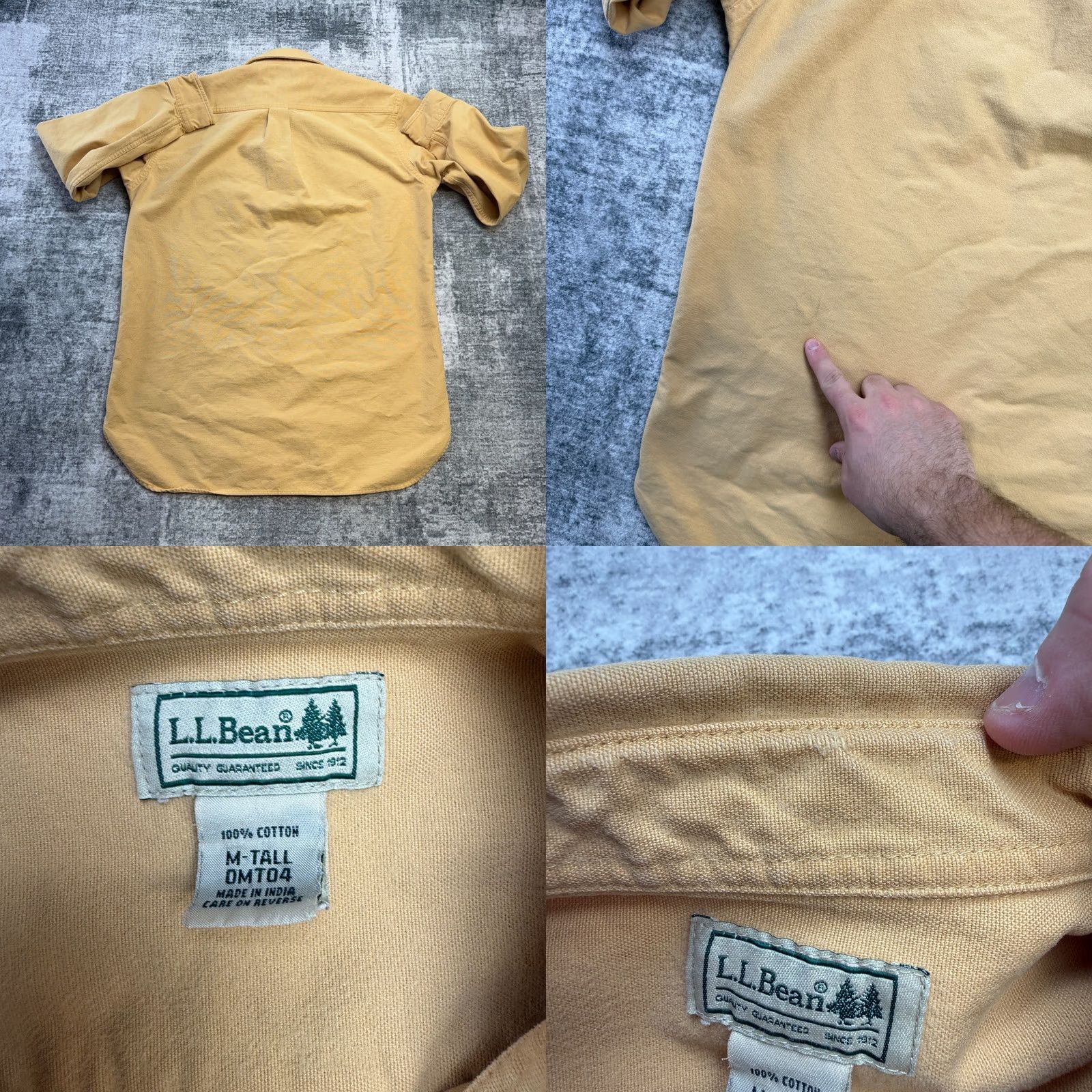 Vintage L.L.Bean Shirt Mens MT Yellow Flannel Heavyweight Cotton Button-Up Chore Workwear Casual Size US M / EU 48-50 / 2 - 8 Thumbnail