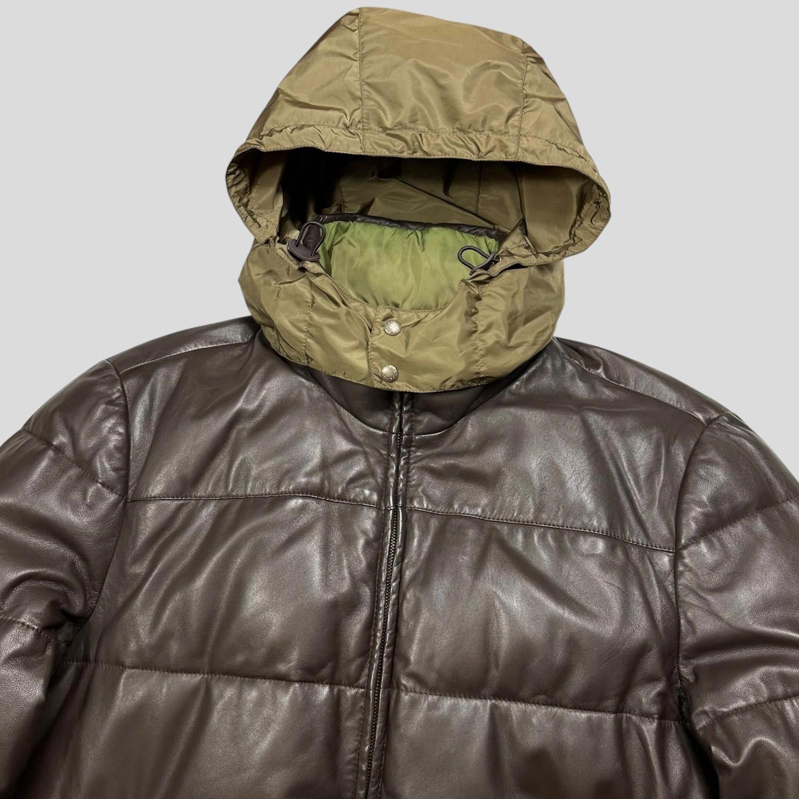 Prada Prada 2012 Leather Reversible Logo Nylon Puffer Jacket - L Size US L / EU 52-54 / 3 - 2 Thumbnail
