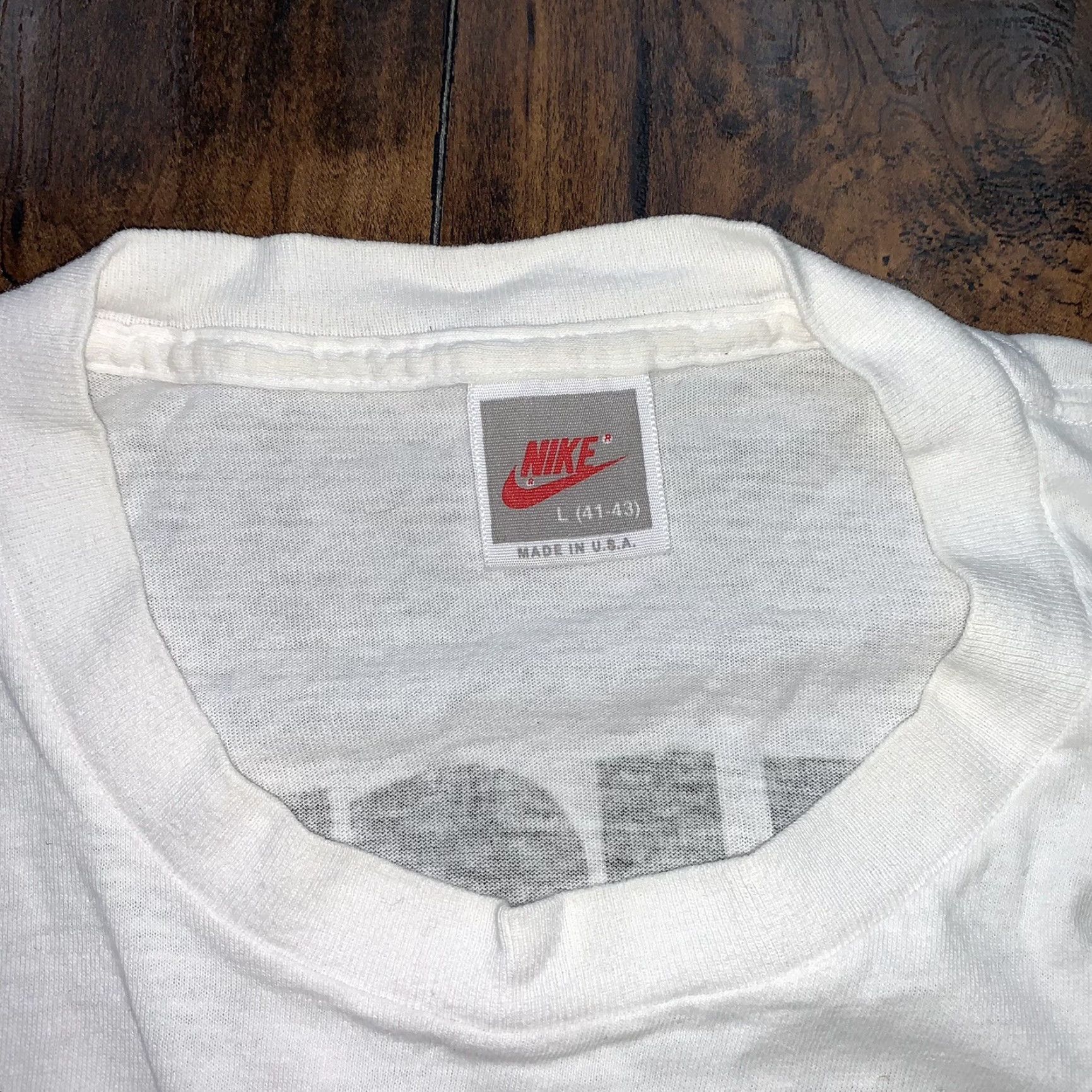 Nike VINTAGE Nike T-Shirt Mens L White Solid Crew Neck Running 90s Oregon Size US L / EU 52-54 / 3 - 3 Thumbnail