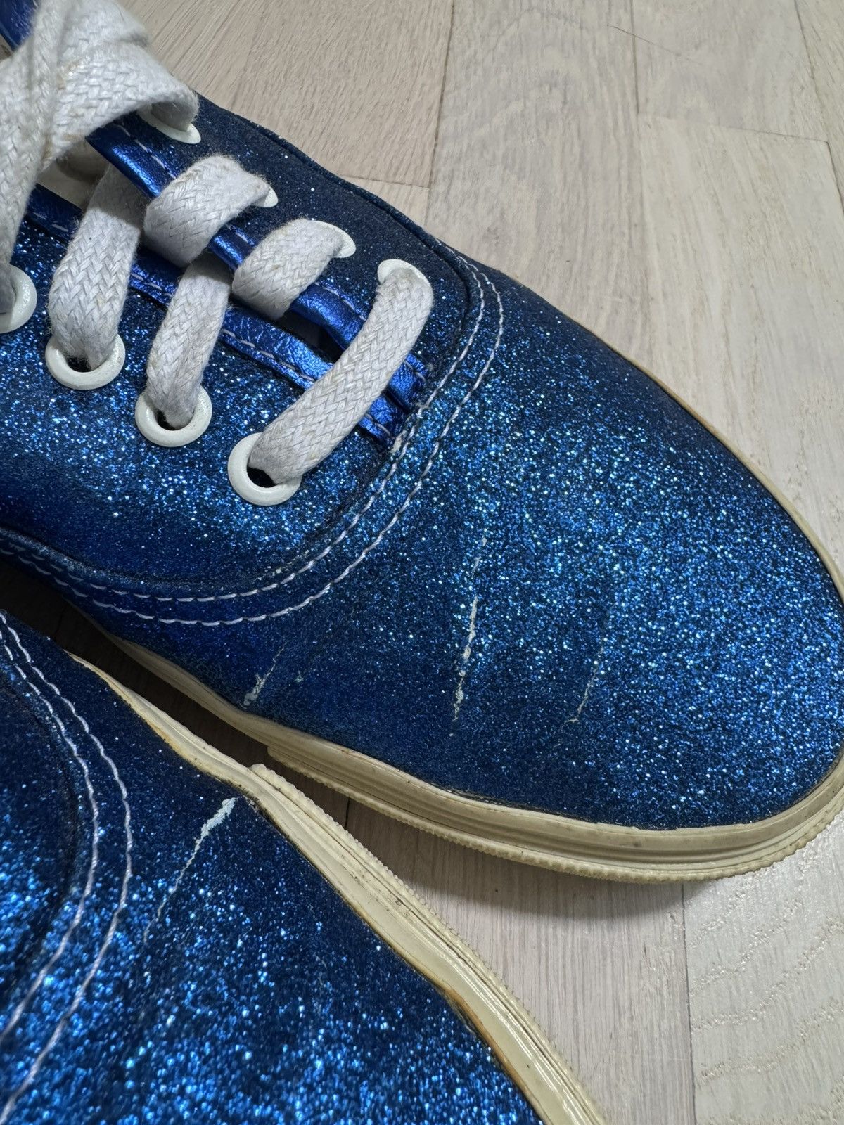 Saint Laurent Paris SS14 Hedi Era SLP Skate Shoe Blue Glitter Size US 8 / EU 41 - 9 Thumbnail