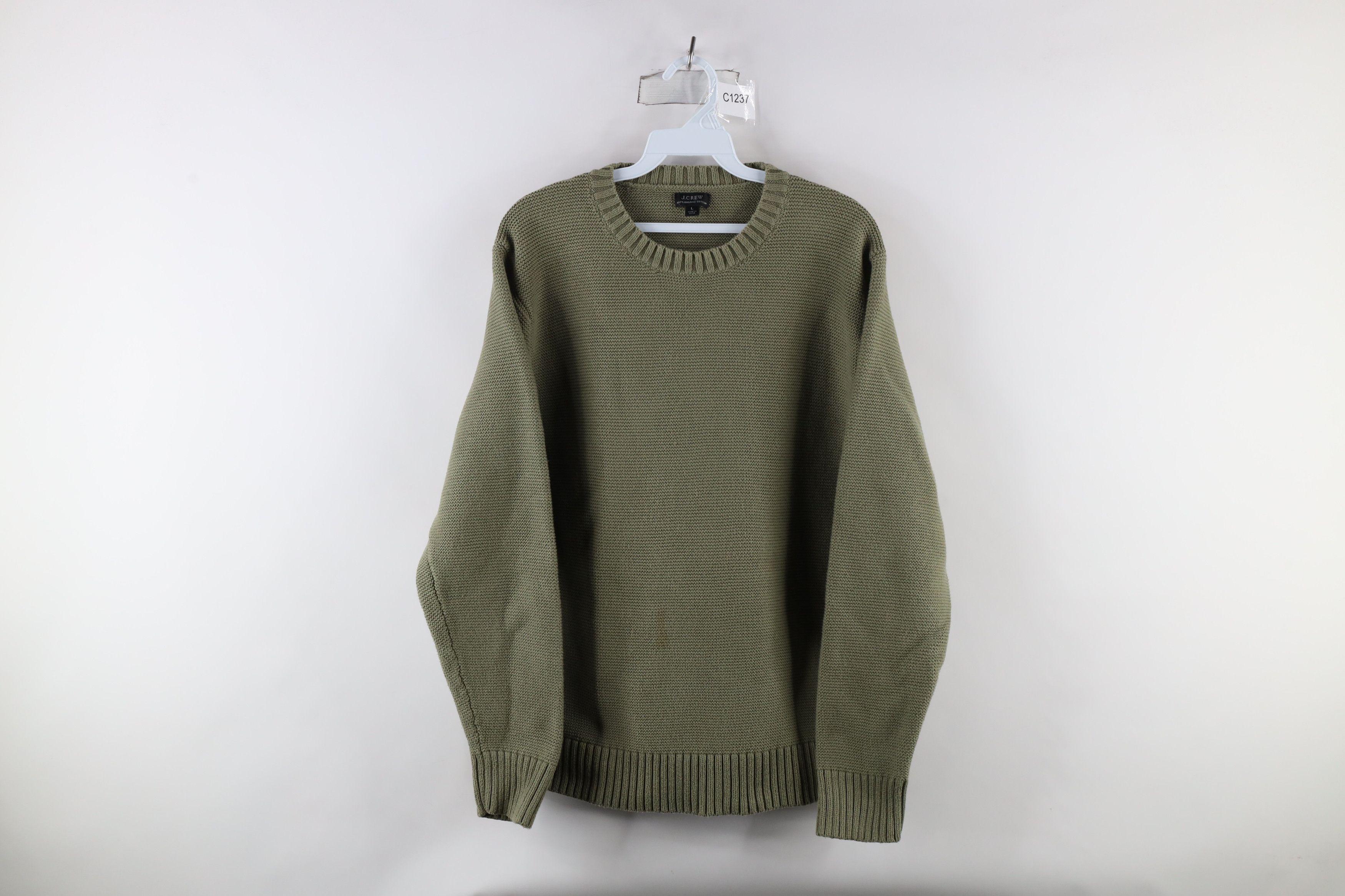 J.Crew × Vintage J Crew Blank Heavyweight Organic Cotton Garter Knit Sweater Size L / US 10 / IT 46 - 1 Thumbnail