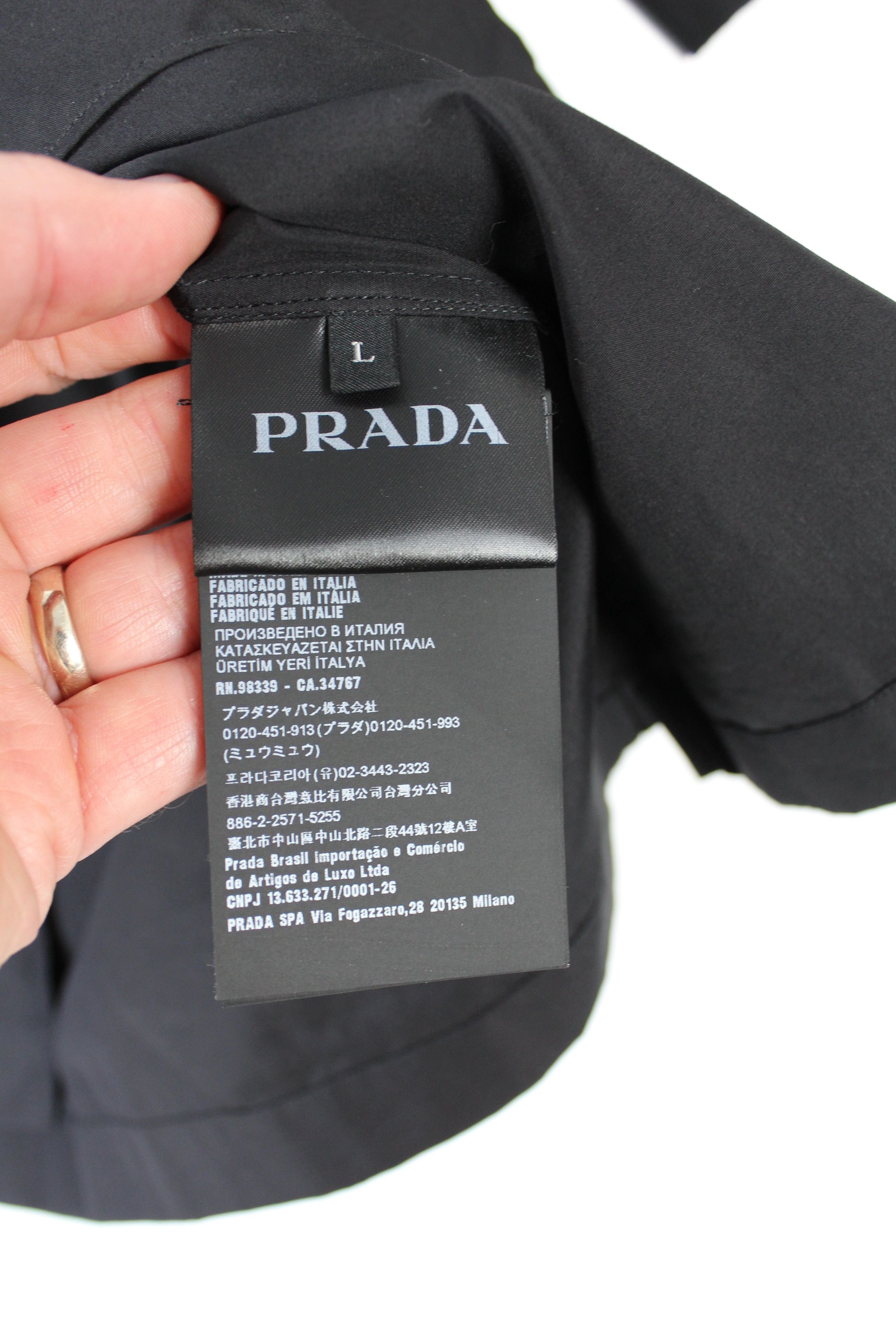 Prada Prada Signaux Black Graphic Print Bowling Shirt Size US L / EU 52-54 / 3 - 6 Thumbnail