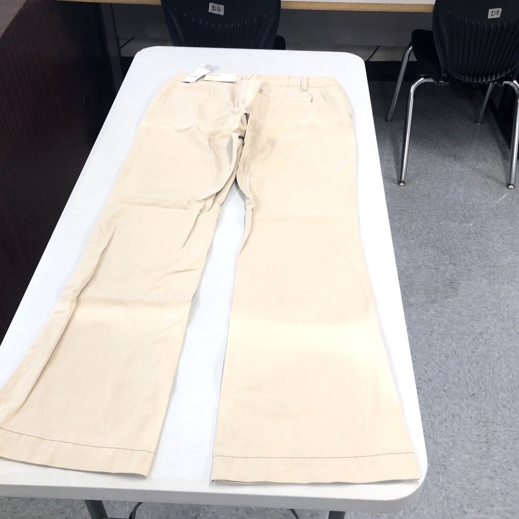 Express NWT Express Cetine Chino Pants Tan Khaki Slim Flare Leg Low Rise Women Size 8 Size ONE SIZE - 4 Thumbnail
