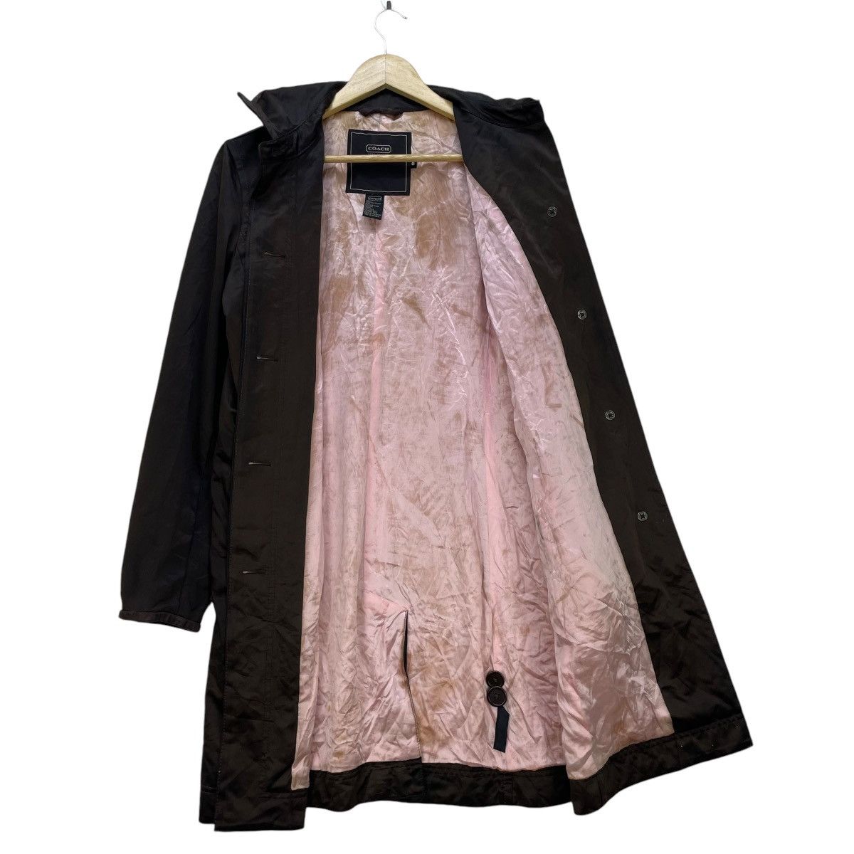 Coach × Designer Vintage Coach Long Coat Waxed Jacket Size S / US 4 / IT 40 - 2 Thumbnail