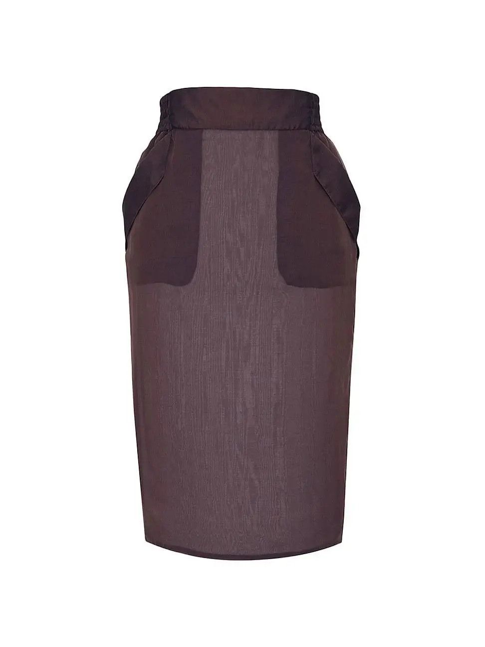Saint Laurent Paris o1s1wg111024 Silk Muslin Pencil Mini Skirt in Dark Brown Size 27" / US 4 / IT 40 - 1 Thumbnail