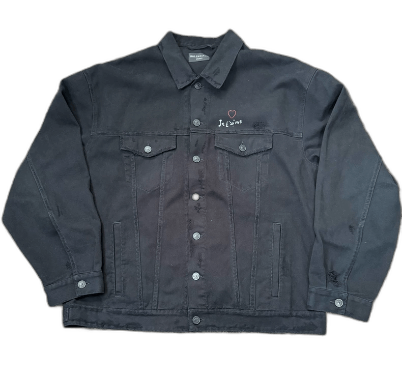 Balenciaga Balenciaga Valentine Embroidered Denim Jacket Size US XS / EU 42 / 0 - 1 Thumbnail