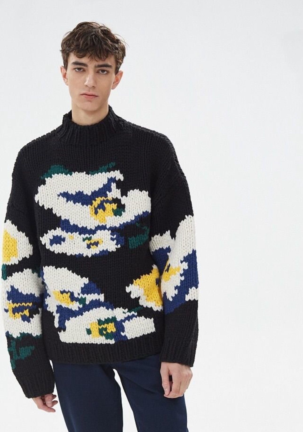 Etudes Floral Jacquard Knit Sweater In Black Size US M / EU 48-50 / 2 - 8 Thumbnail