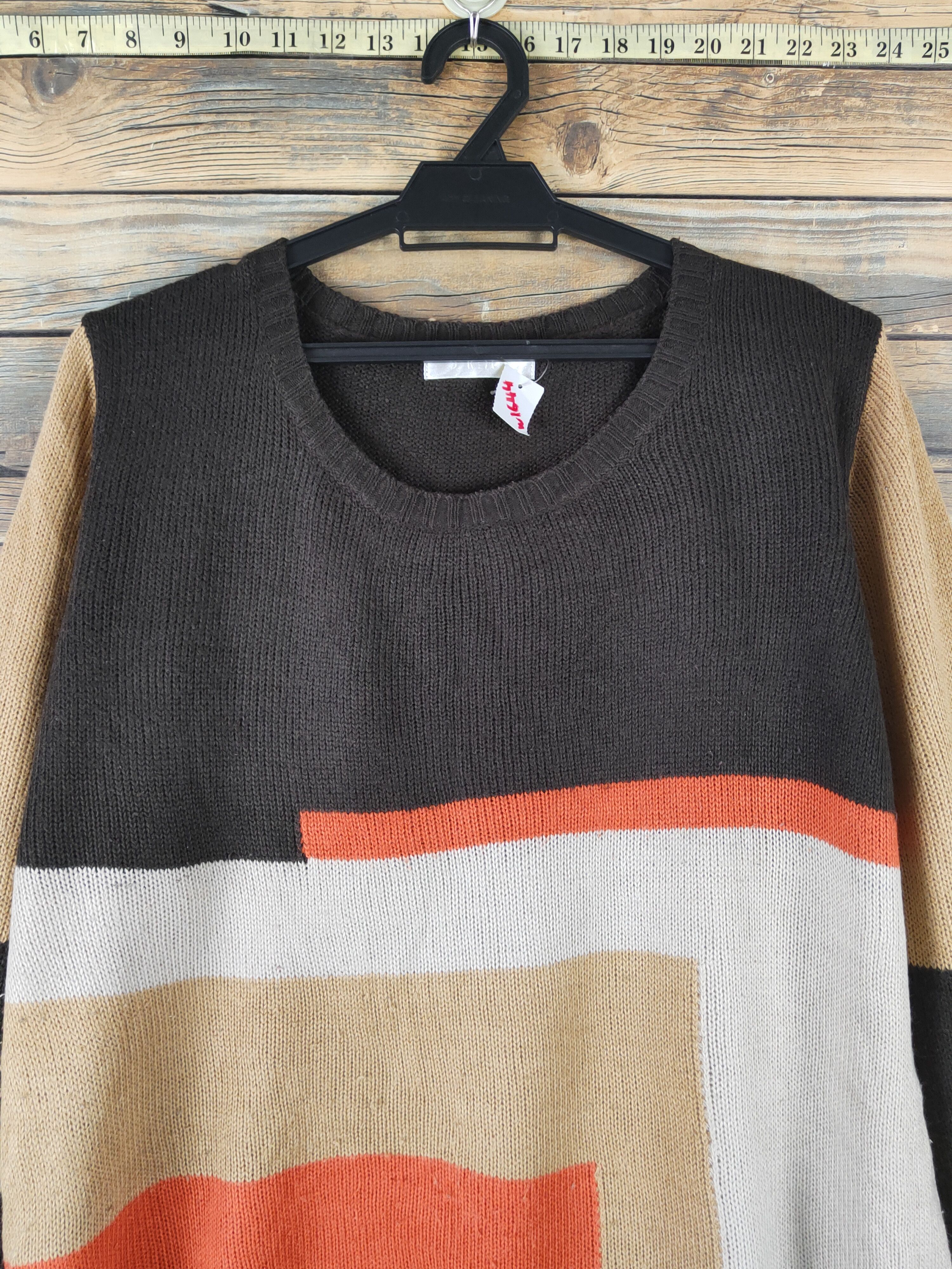 Homespun Knitwear B.K.M.S Brown Knitwear Blouses #W1644 Size XL / US 12-14 / IT 48-50 - 2 Thumbnail