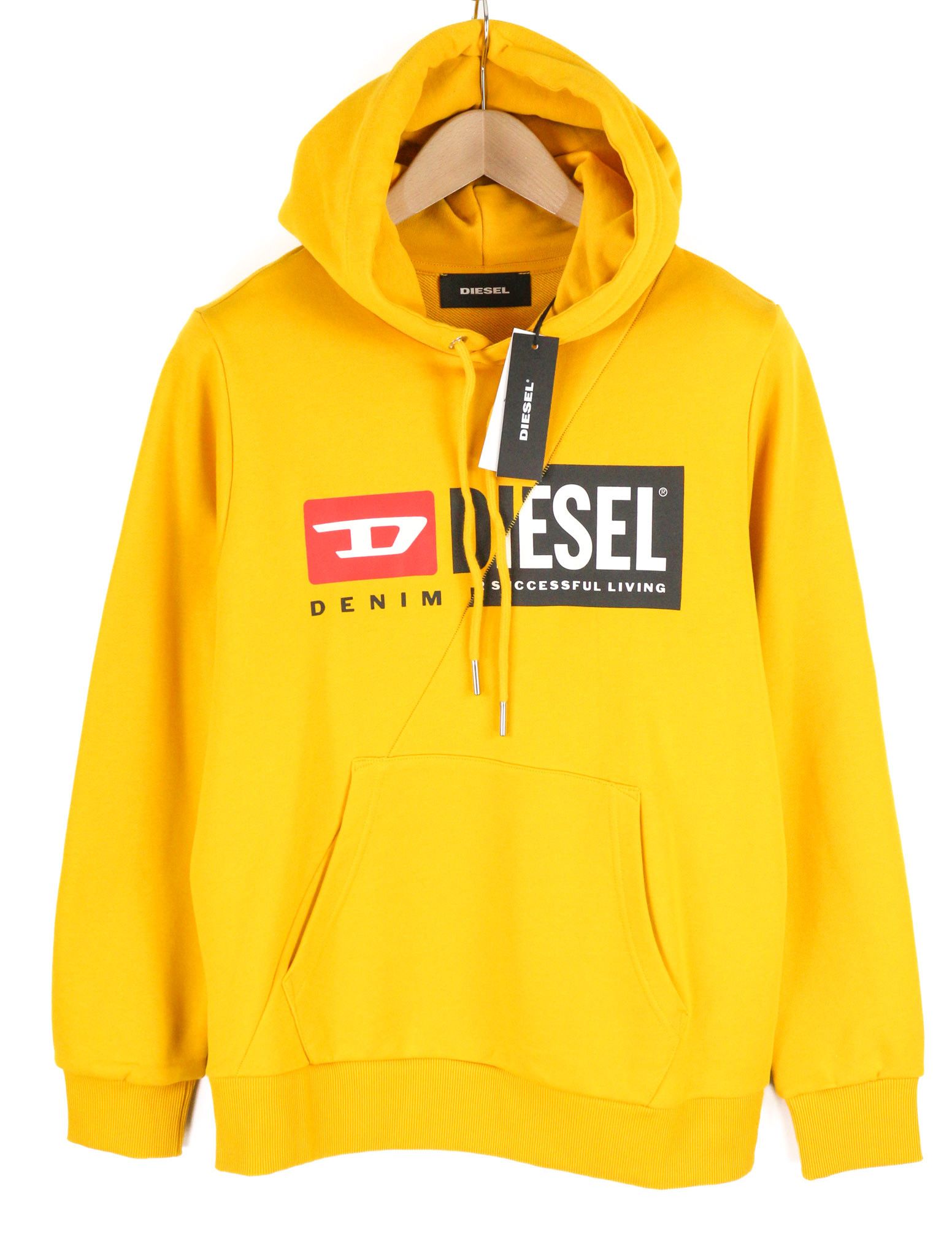 Diesel S-GIRK-HOOD-CUTY S Yellow Logo Oversized Hoodie 40119 Size US S / EU 44-46 / 1 - 1 Thumbnail