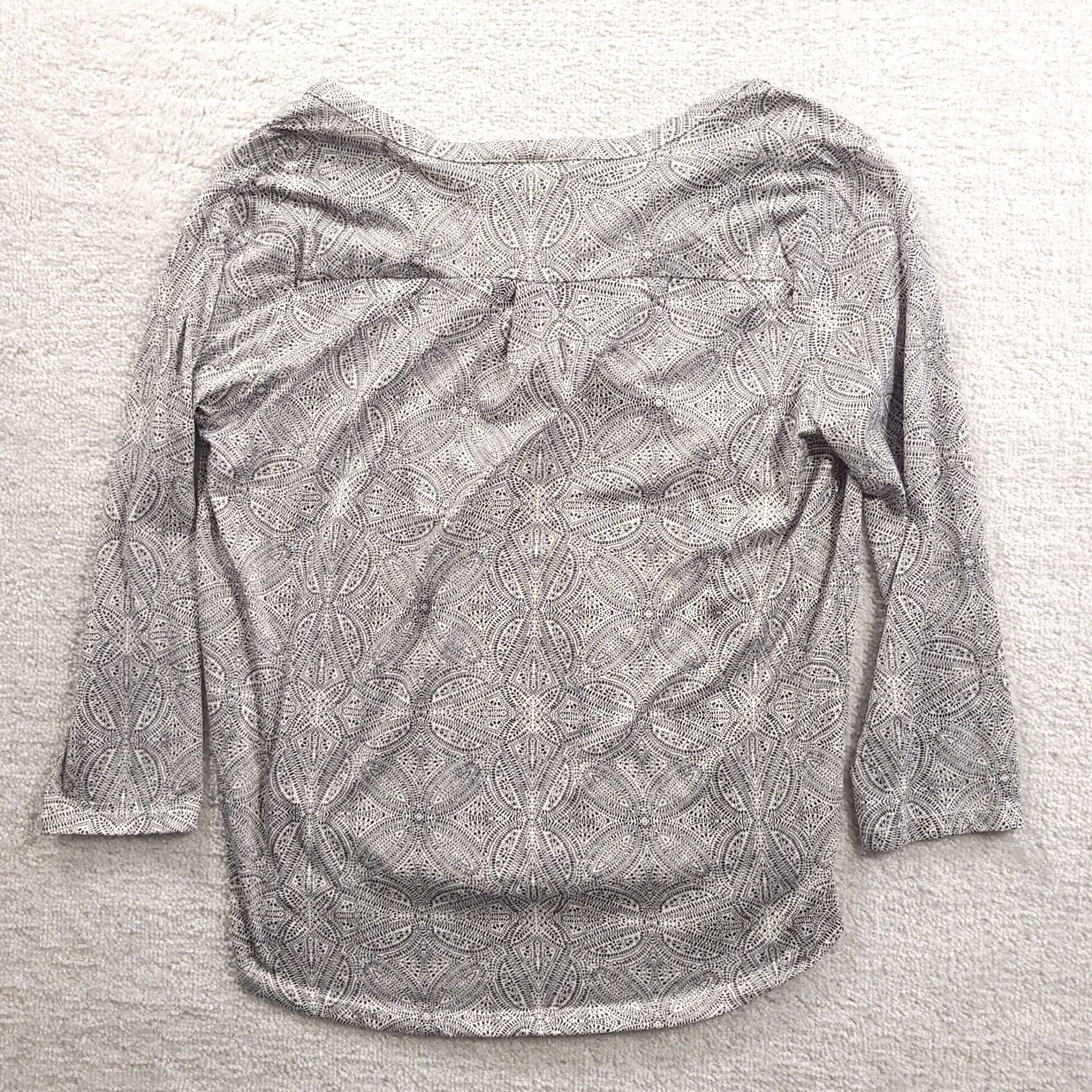 H&M H&M Blouse Womens M Women Size Long Sleeve Lightweight Neck Casual Geometric Size M / US 6-8 / IT 42-44 - 7 Thumbnail