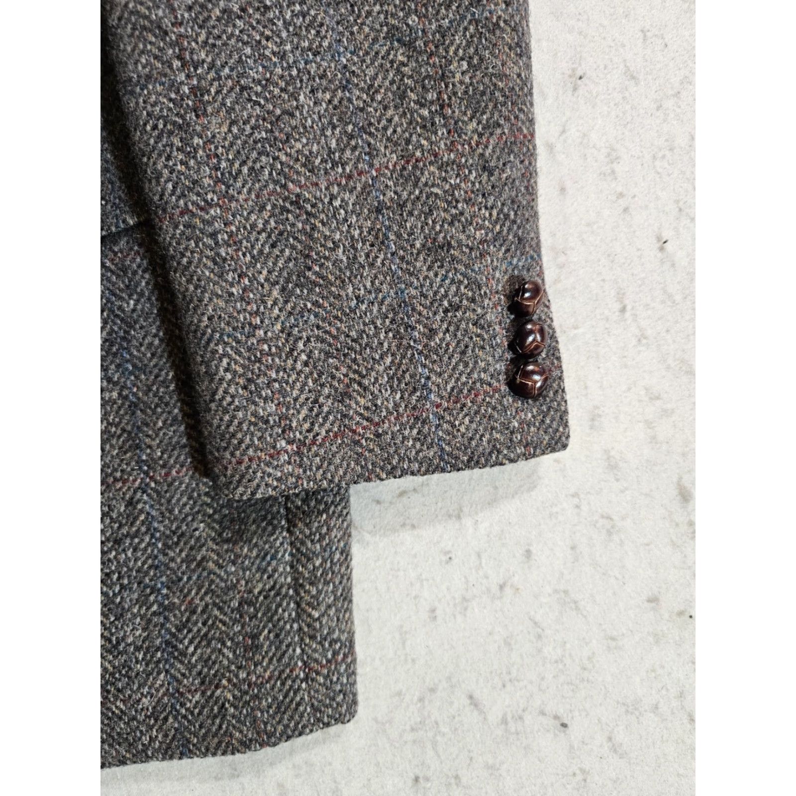 Pendleton VINTAGE Pendleton Blazer Coat Men 44 Long Wool Gray Herringbone Suit Coat Size 44R - 6 Thumbnail