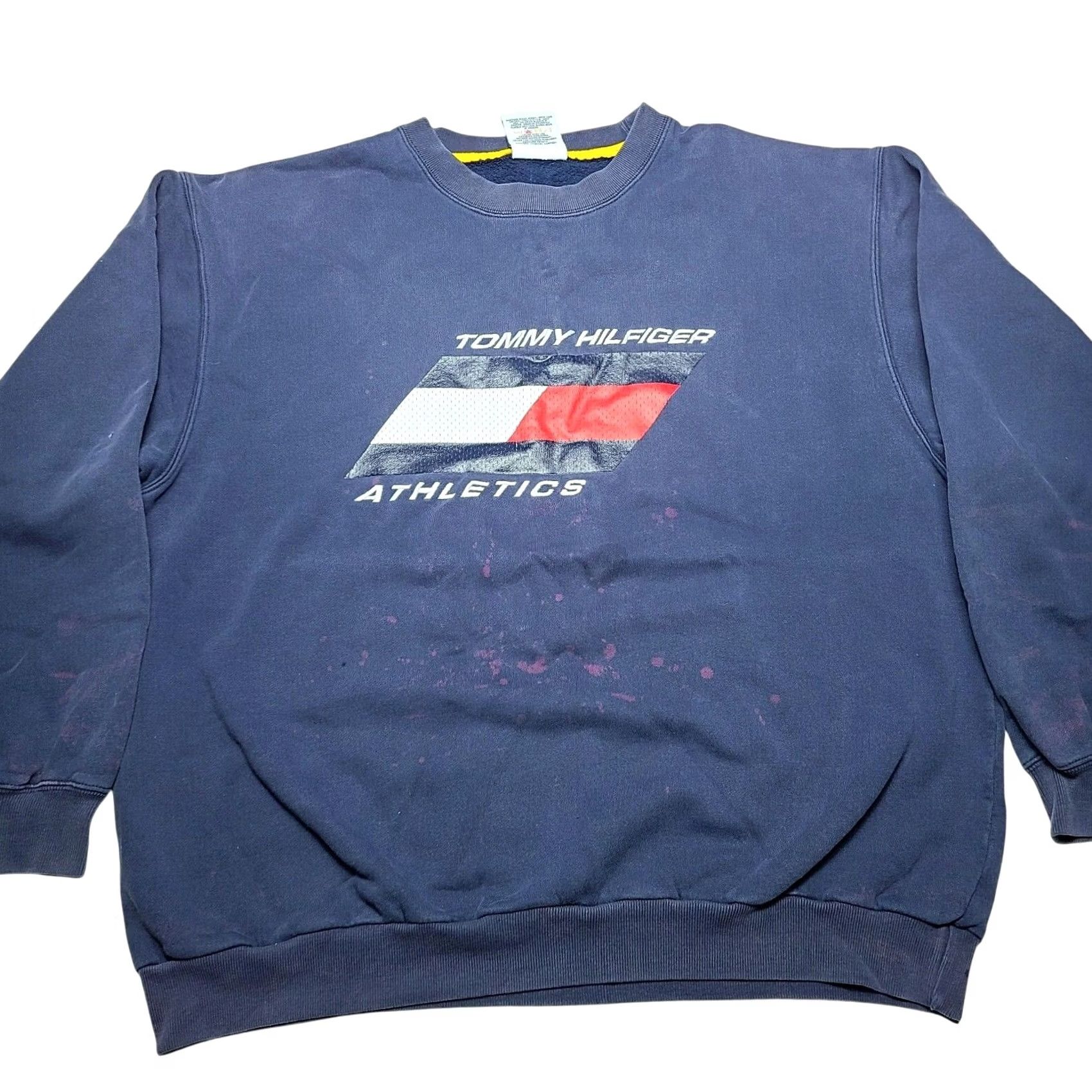 Tommy Hilfiger VINTAGE Tommy Hilfiger Athletics Sweatshirt Mens Large Distressed Blue Sweatshirt Pullover Athletic Regular L Size US L / EU 52-54 / 3 - 2 Thumbnail