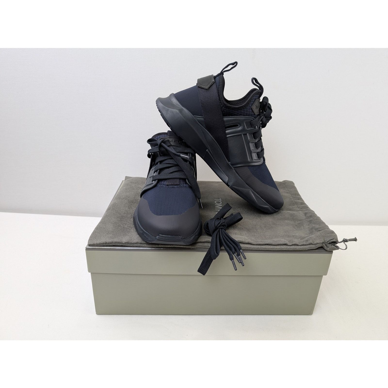 Tom Ford o1rshd1 Sneakers Low Top in Jago Dark Blue-Navy Size US 11 / EU 44 - 18 Thumbnail